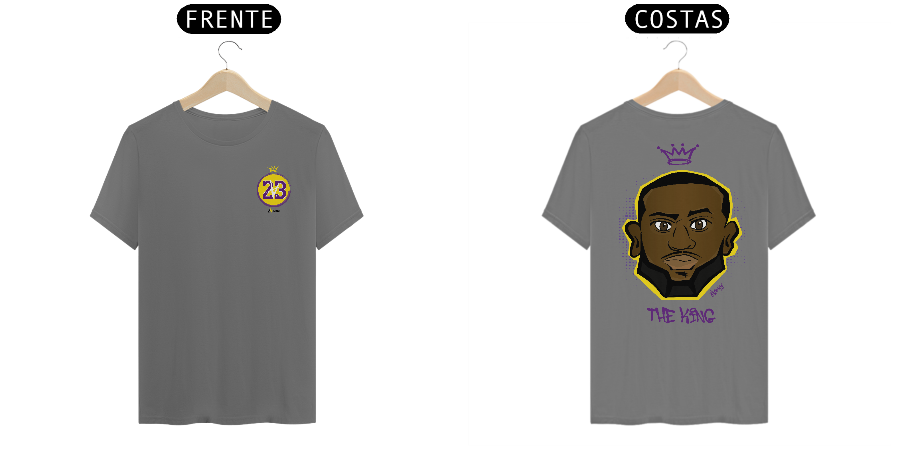 Nome do produto: CAMISETA THE KING ESTONADA (frente e costas)