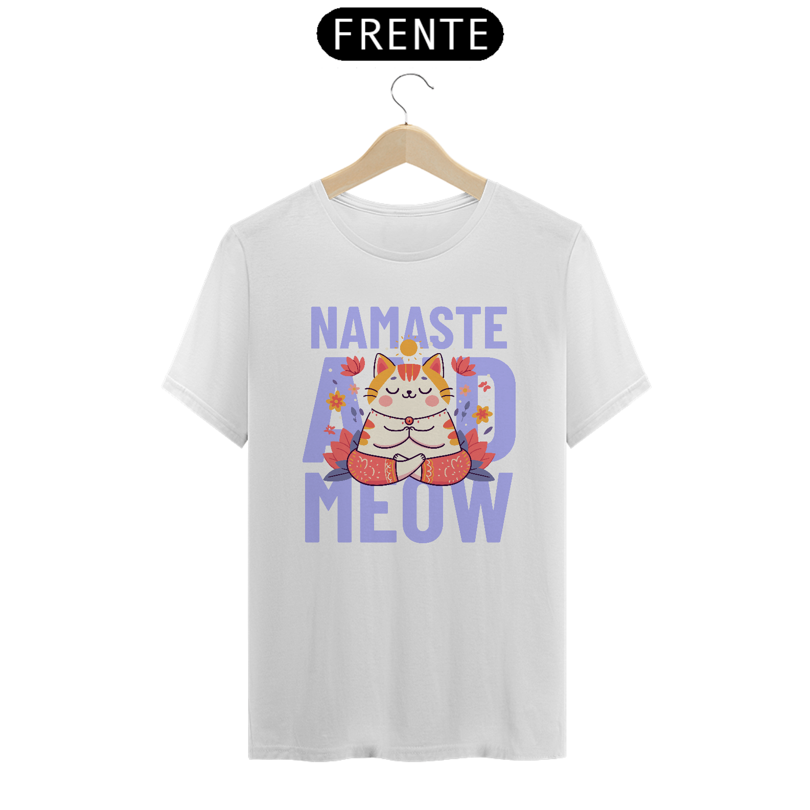 Nome do produto: CAMISETA NAMASTE AND MEOW