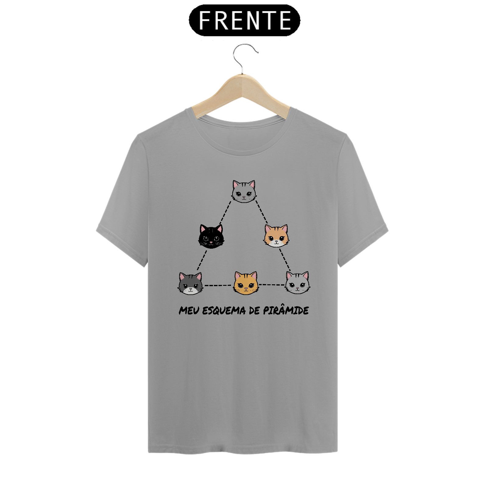 Nome do produto: CAMISETA PIRÂMIDE FELINA