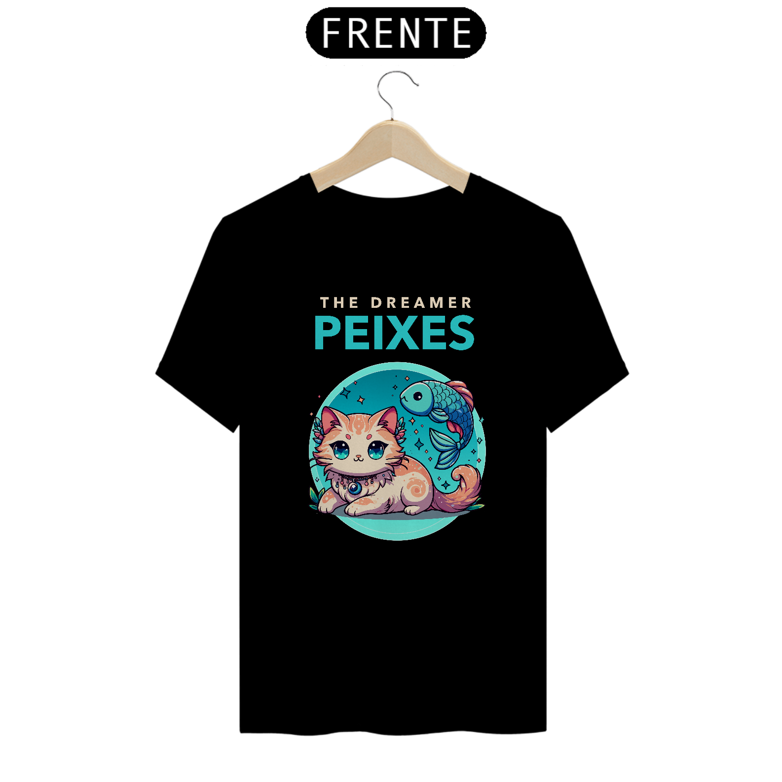 Nome do produto: CAMISETA GATO SIGNO PEIXES