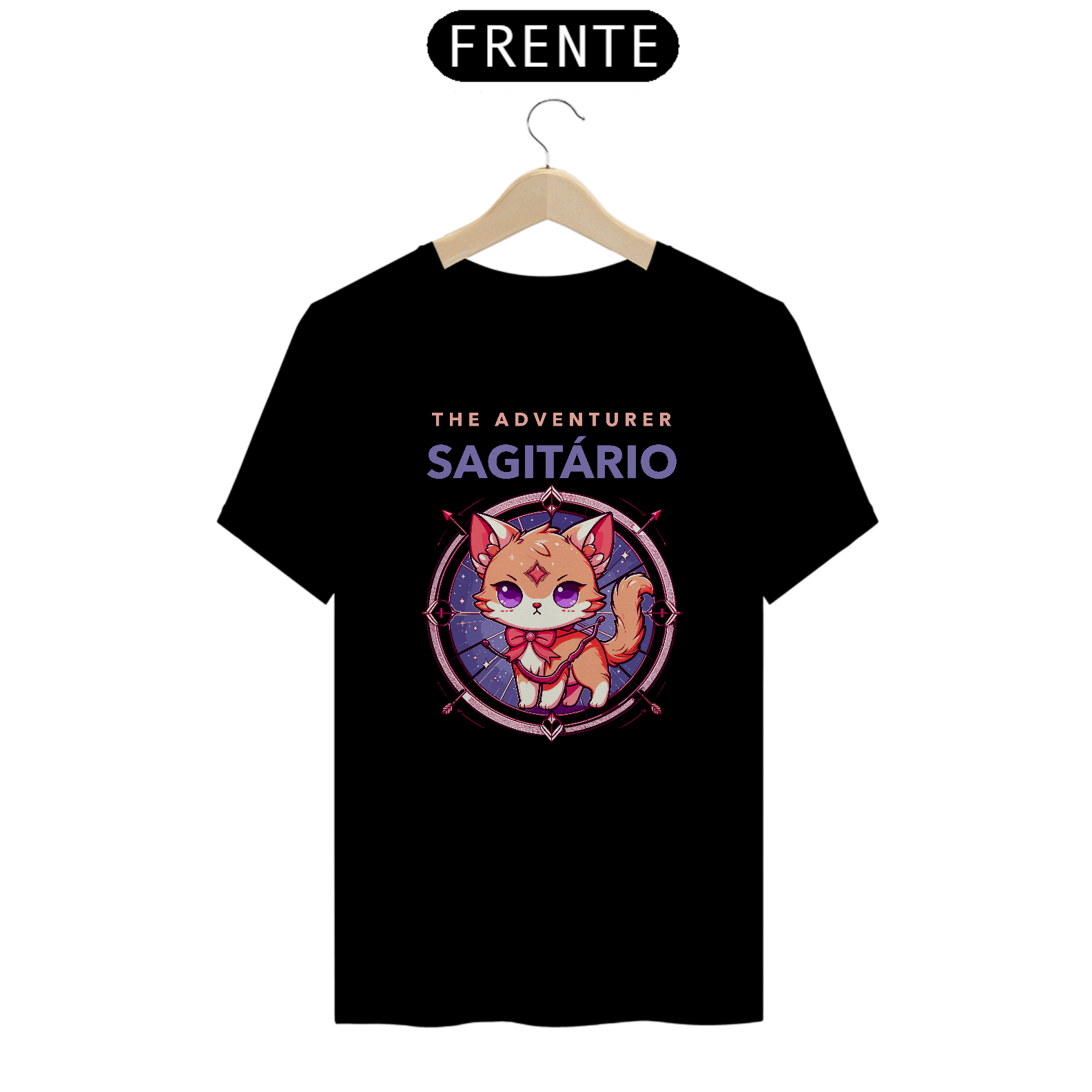 Nome do produto: CAMISETA GATO SIGNO SAGITÁRIO