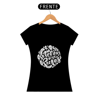 Camiseta Baby long My kitchen my rules (letra branca)