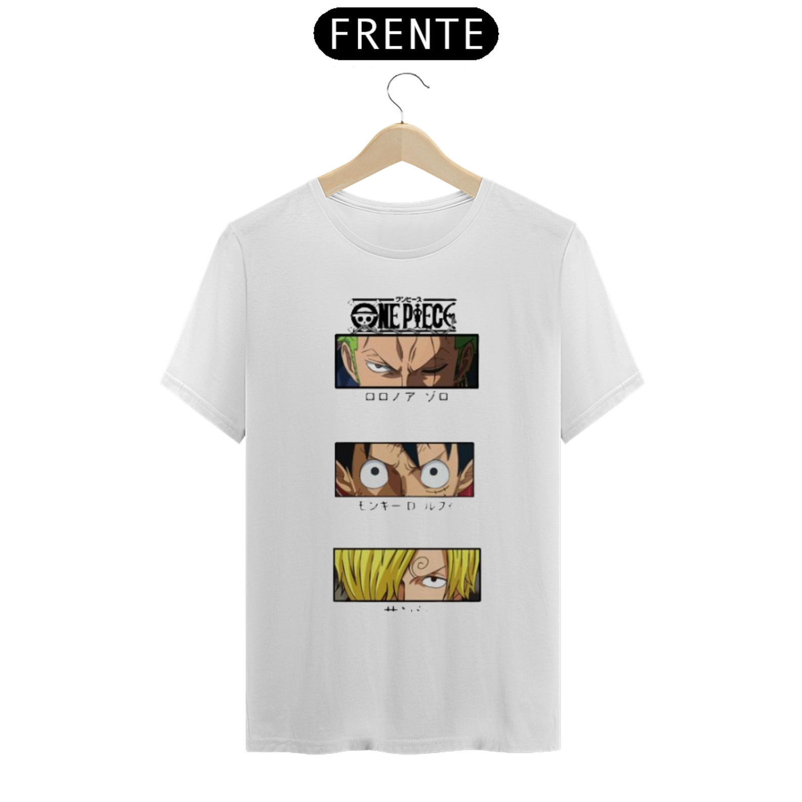 Nome do produto: Camiseta Zoro, Luffy e Sanji - One Piece