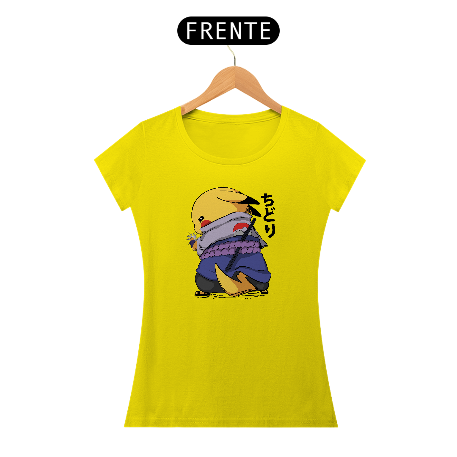 Nome do produto: CAMISETA BABY LONG QUALITY - PICACHU NINJA - POKEMON