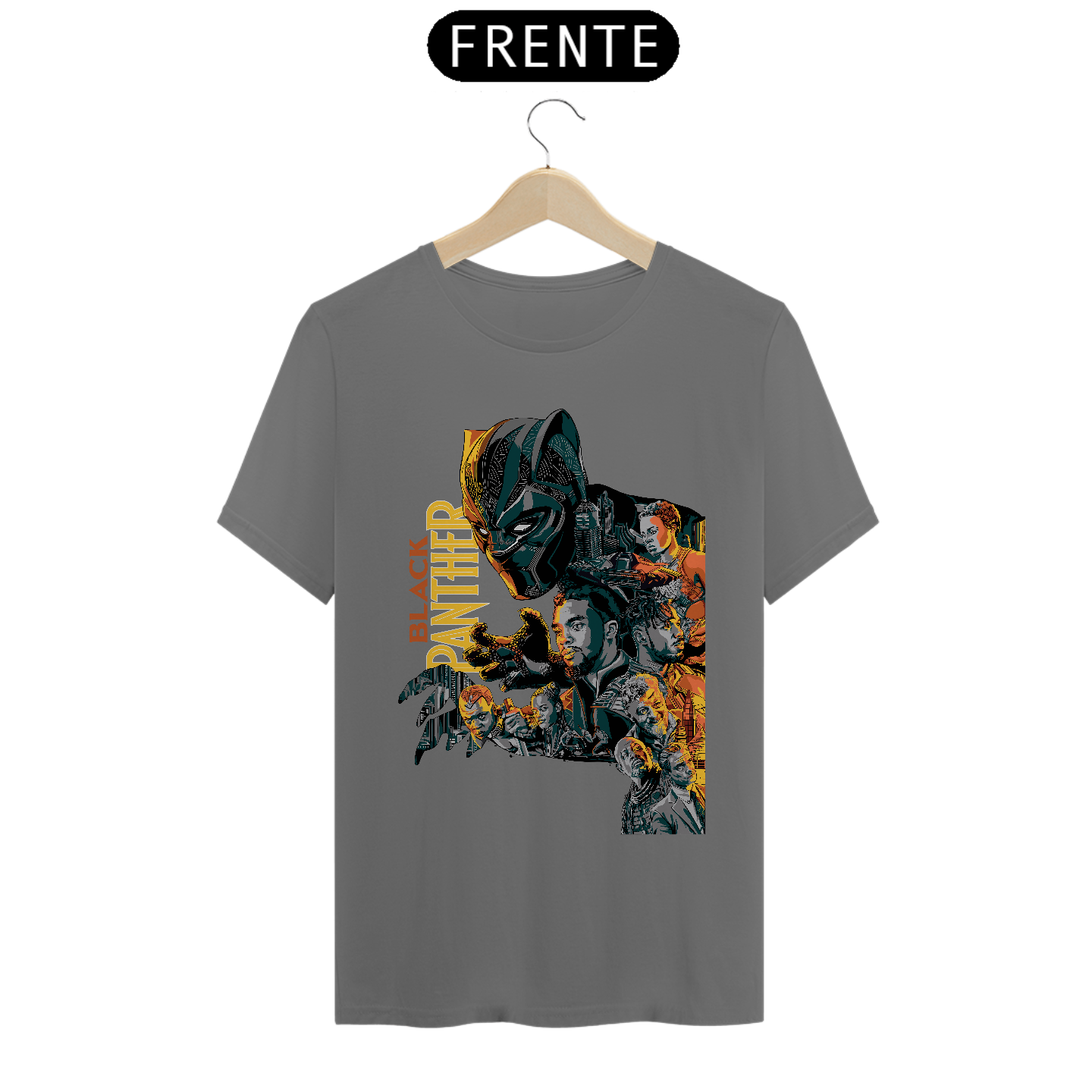 Nome do produto: CAMISETA ESTONADA MANGA CURTA - BLACK PANTHER