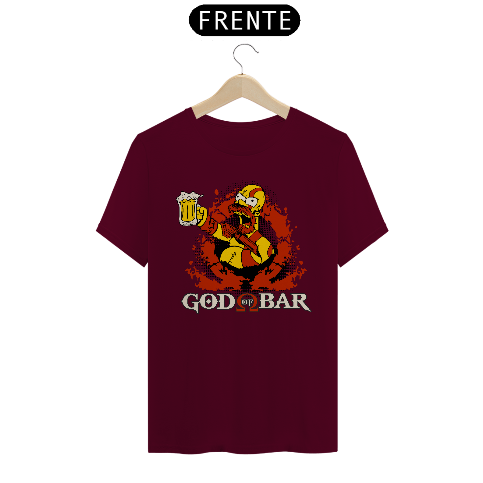 Nome do produto: CAMISETA QUALITY - HOMER GOD OF BAR - SIMPSONS