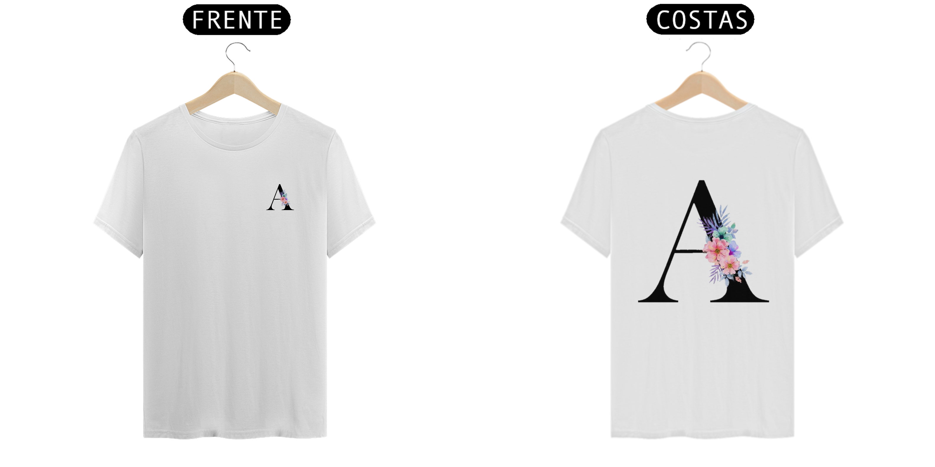Nome do produto: Camisa T-Shirt Classic LETRA A/FLORAL