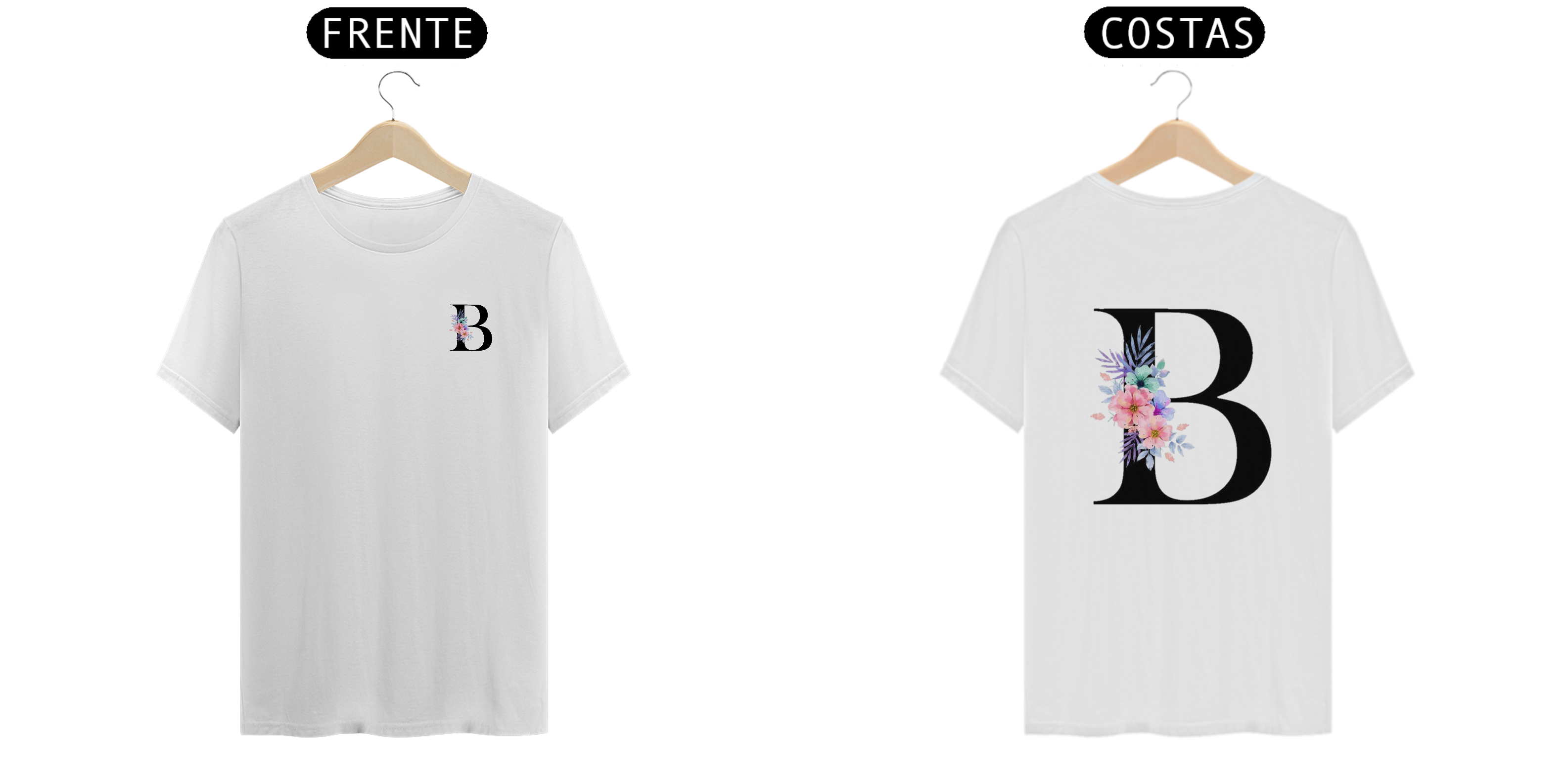 Nome do produto: Camisa T-Shirt Classic LETRA B/FLORAL