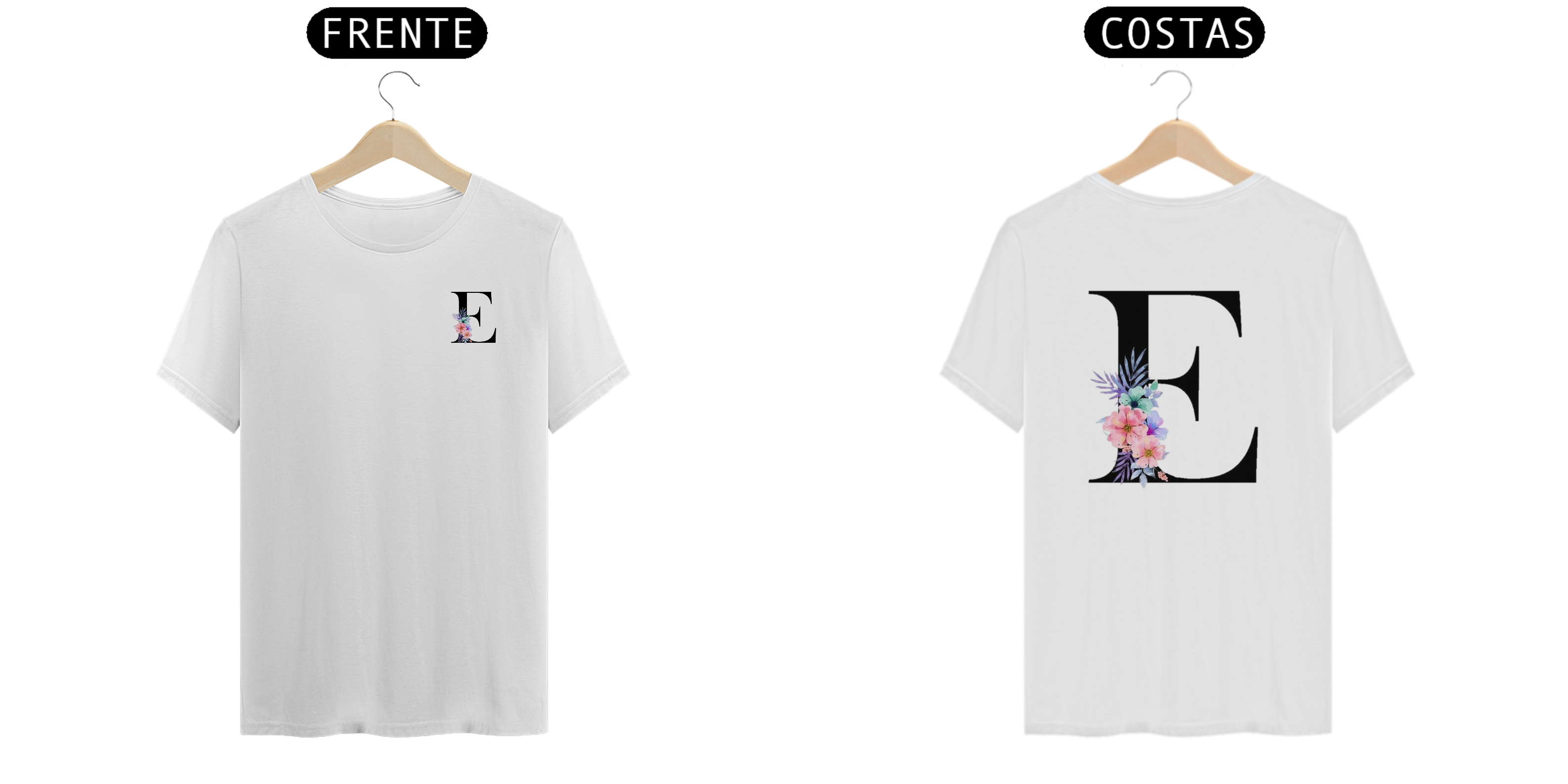 Nome do produto: Camisa T-Shirt Classic LETRA E/FLORAL