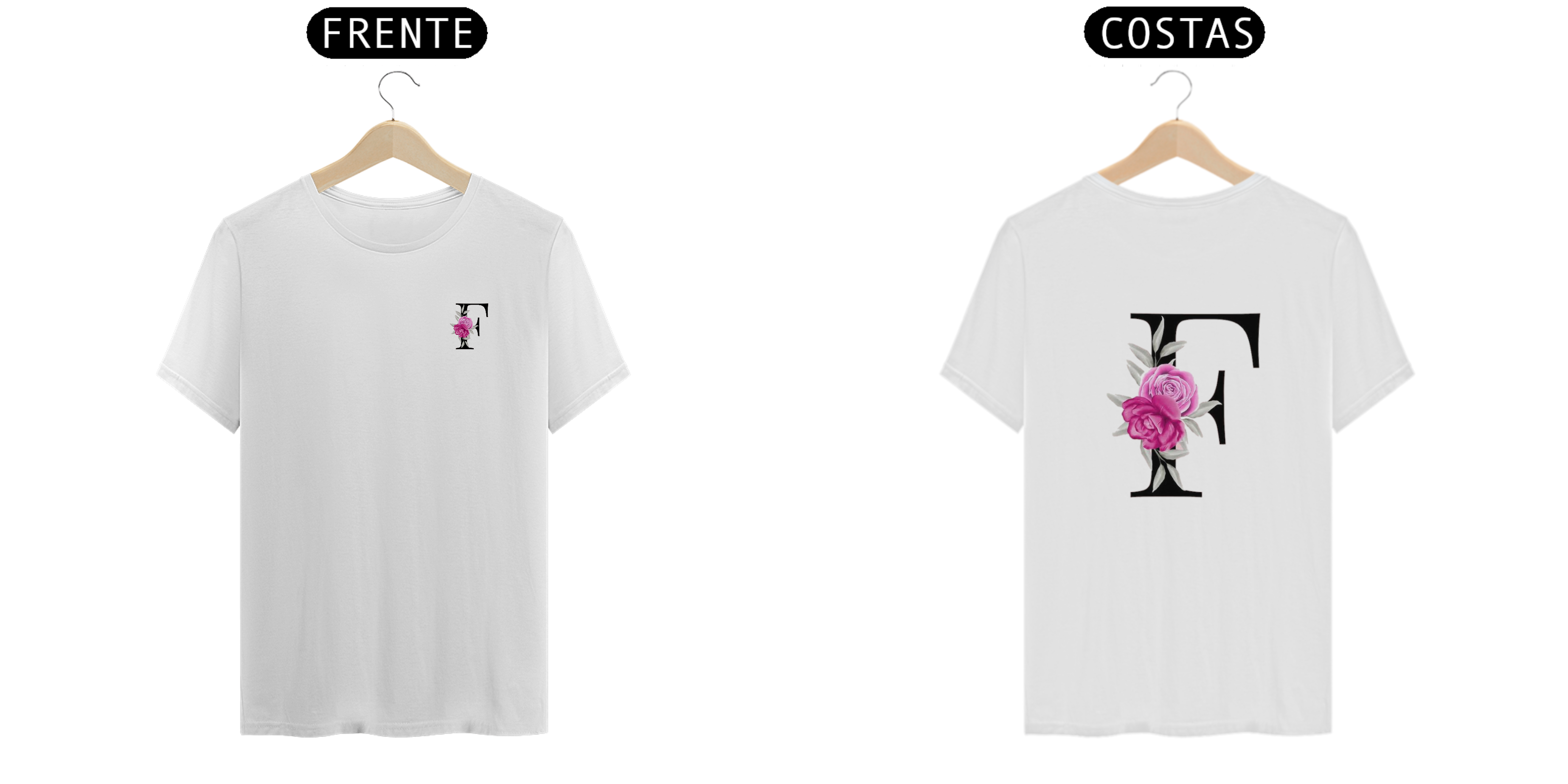 Nome do produto: Camisa T-Shirt Classic LETRA F/FLORAL