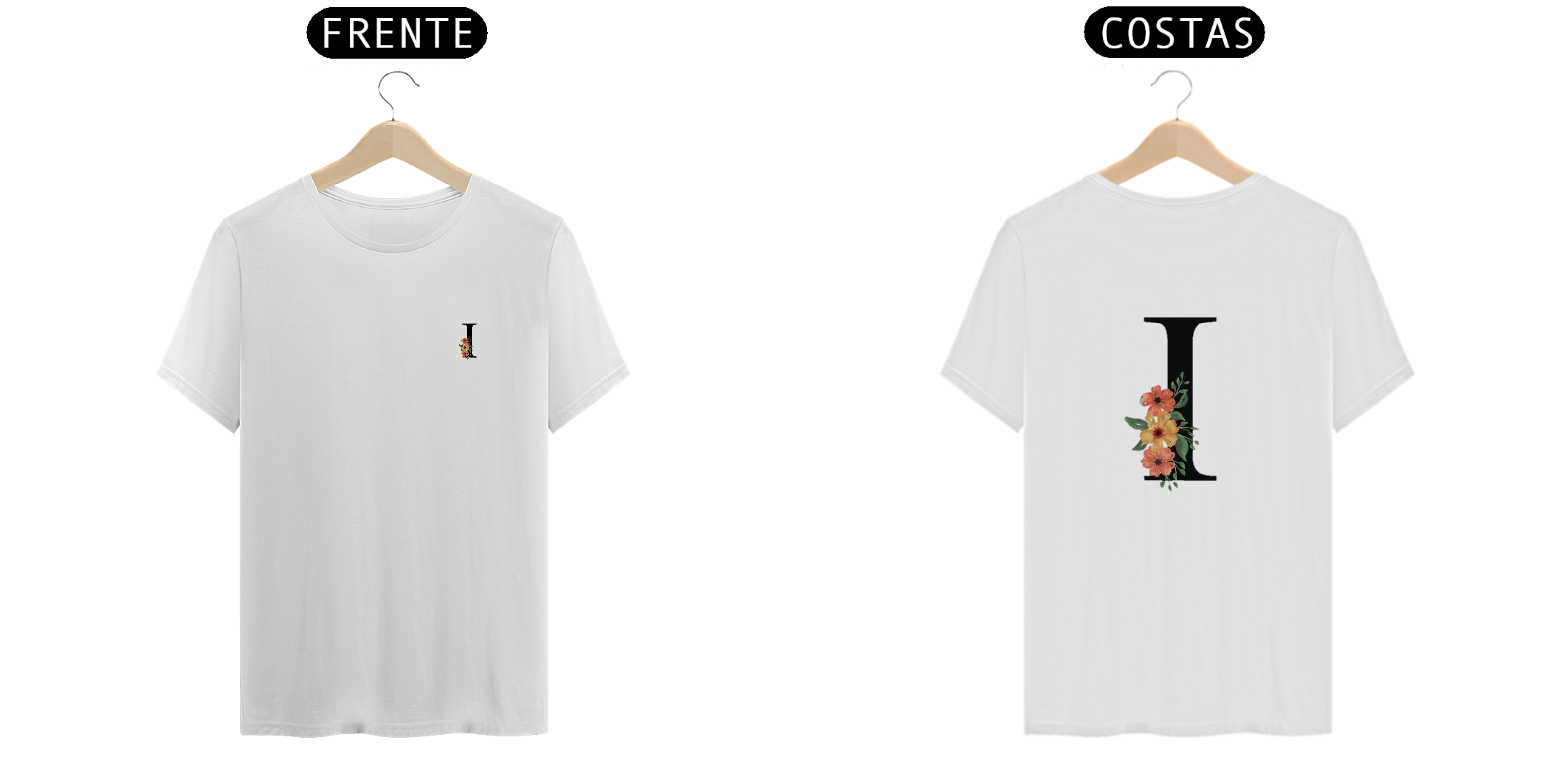 Nome do produto: Camisa T-Shirt Classic LETRA I /FLORAL