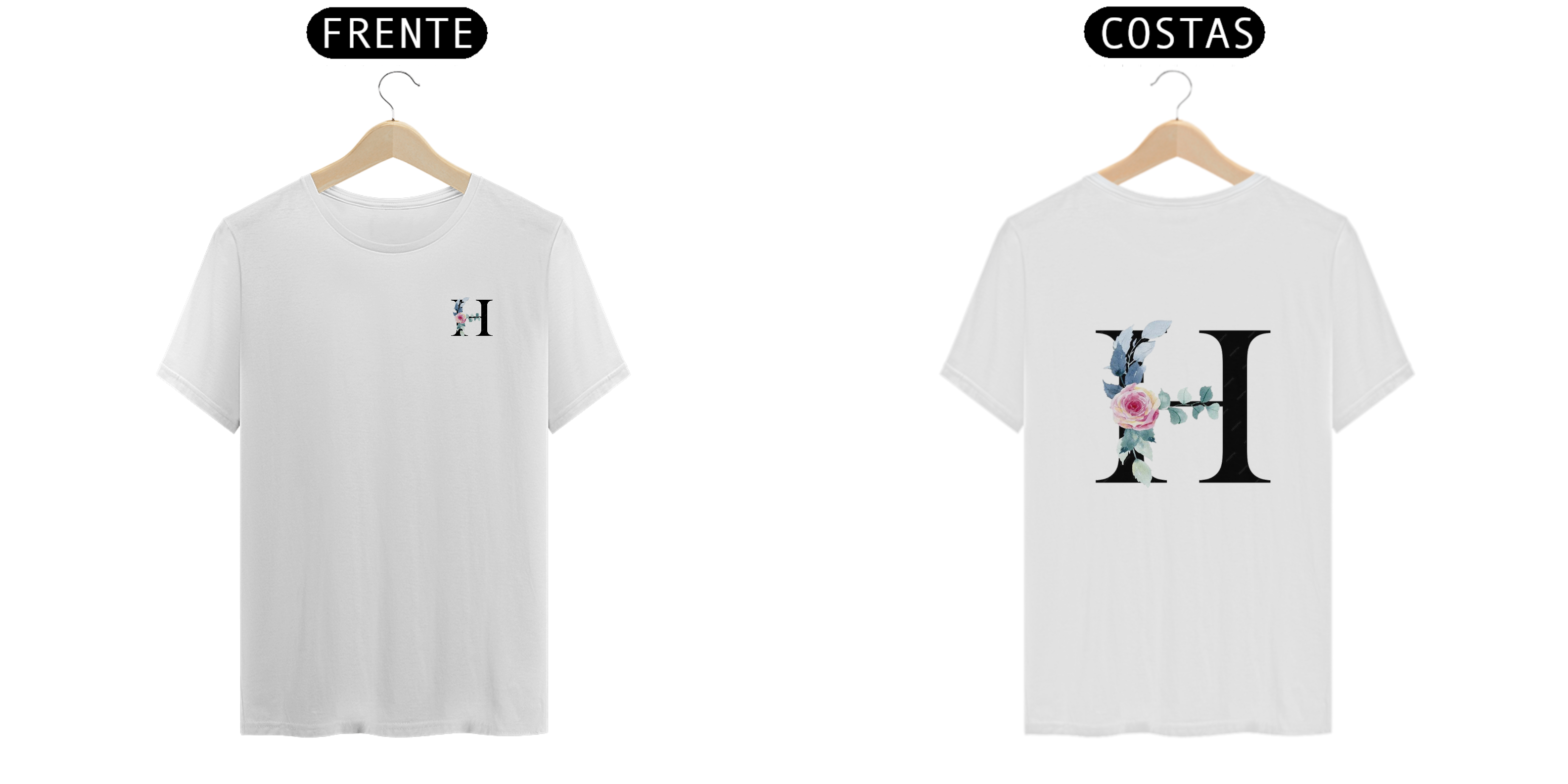 Nome do produto: Camisa T-Shirt Classic LETRA H/FLORAL