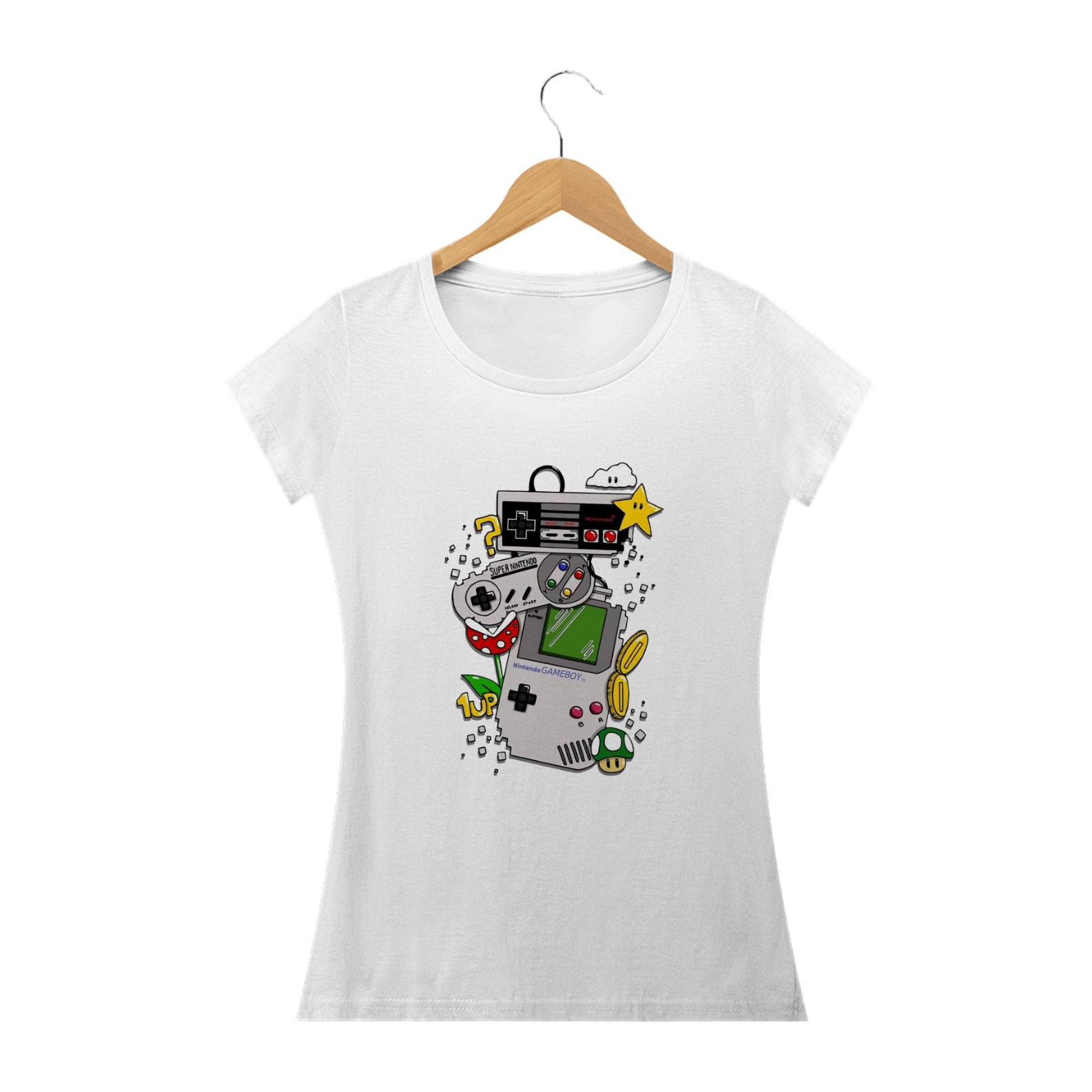 Nome do produto: Camiseta Feminina Gamer - Controles