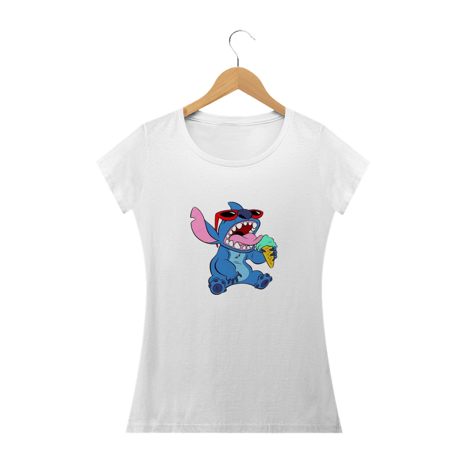 Nome do produto: Camiseta Feminina Stitch - Sorvete