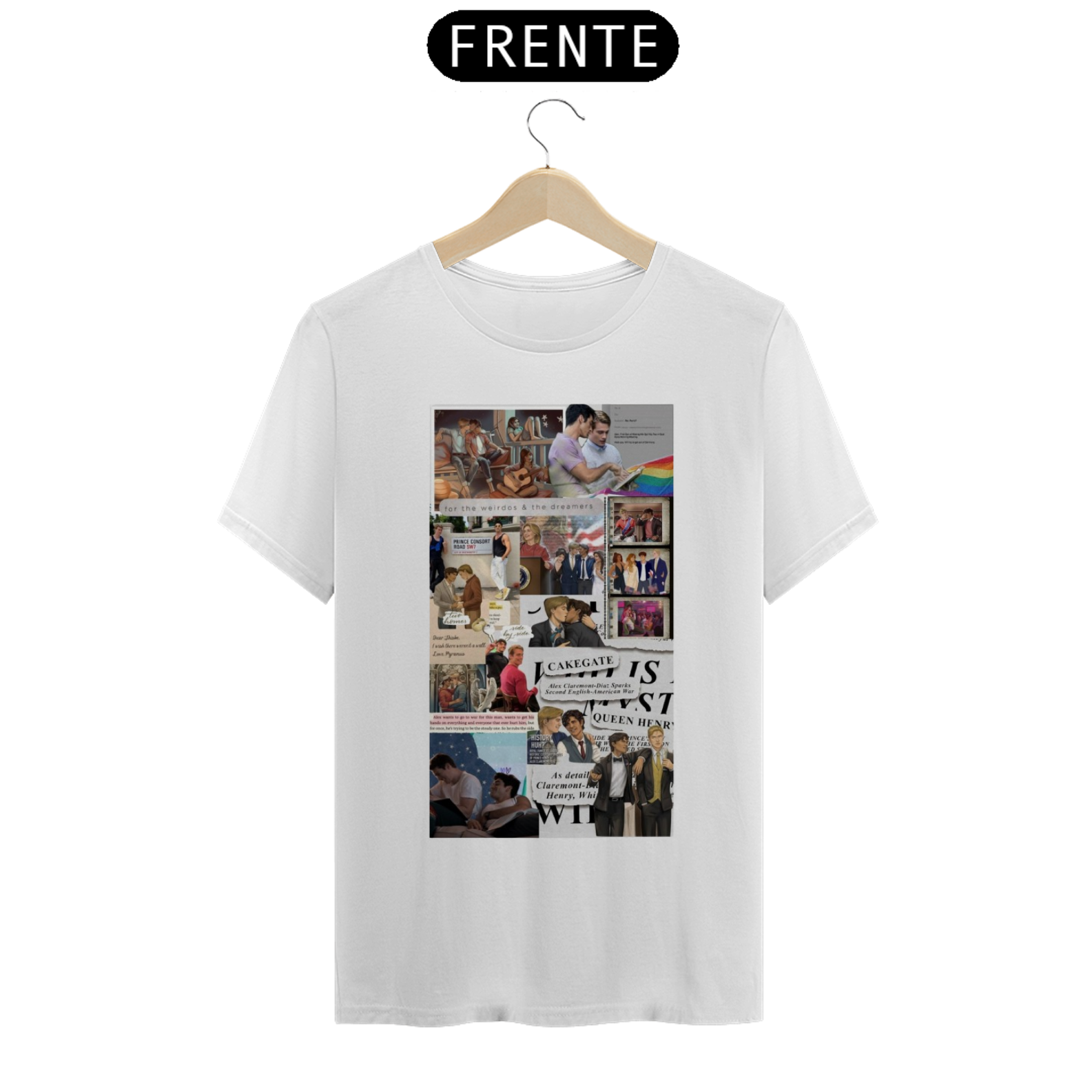 Nome do produto: Camiseta Classica Vermelho Branco e Sangue azul 