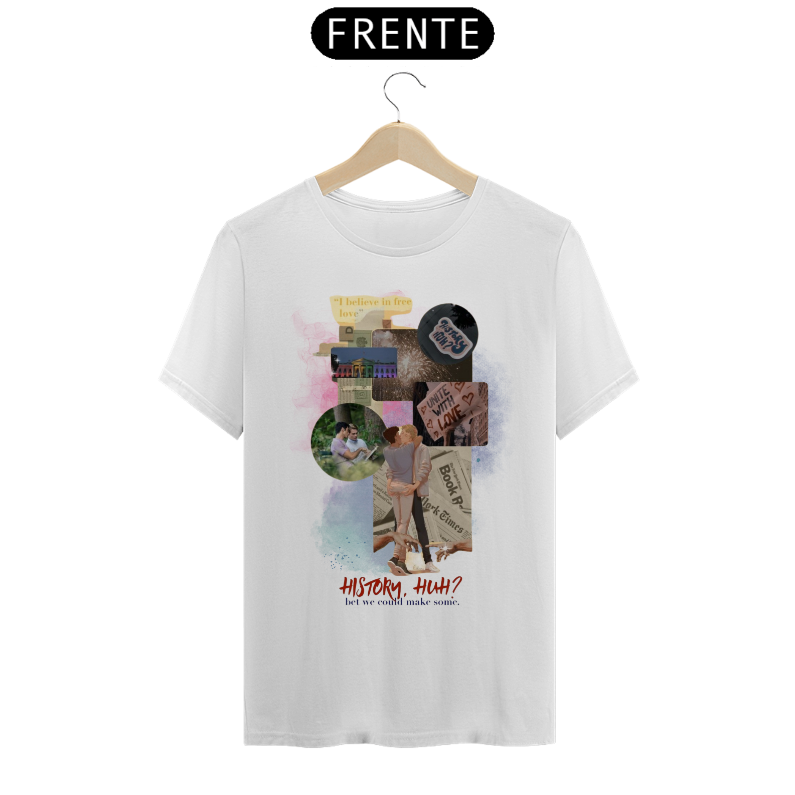 Nome do produto: Camiseta Classica Vermelho Branco e Sangue azul - HUH?