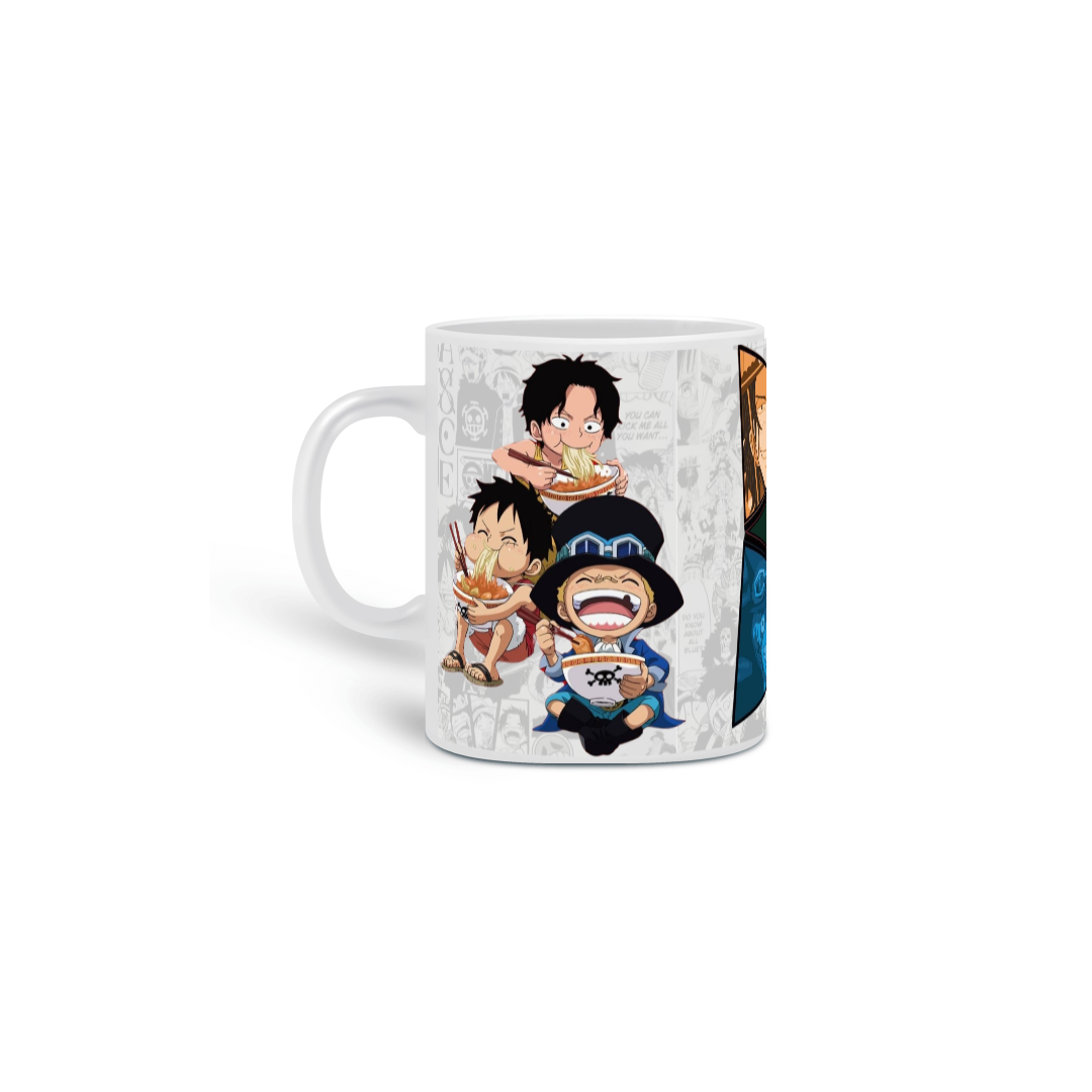 Nome do produto: Caneca One Piece - Os tres irmãos (Luffy, Sabo, Ace)