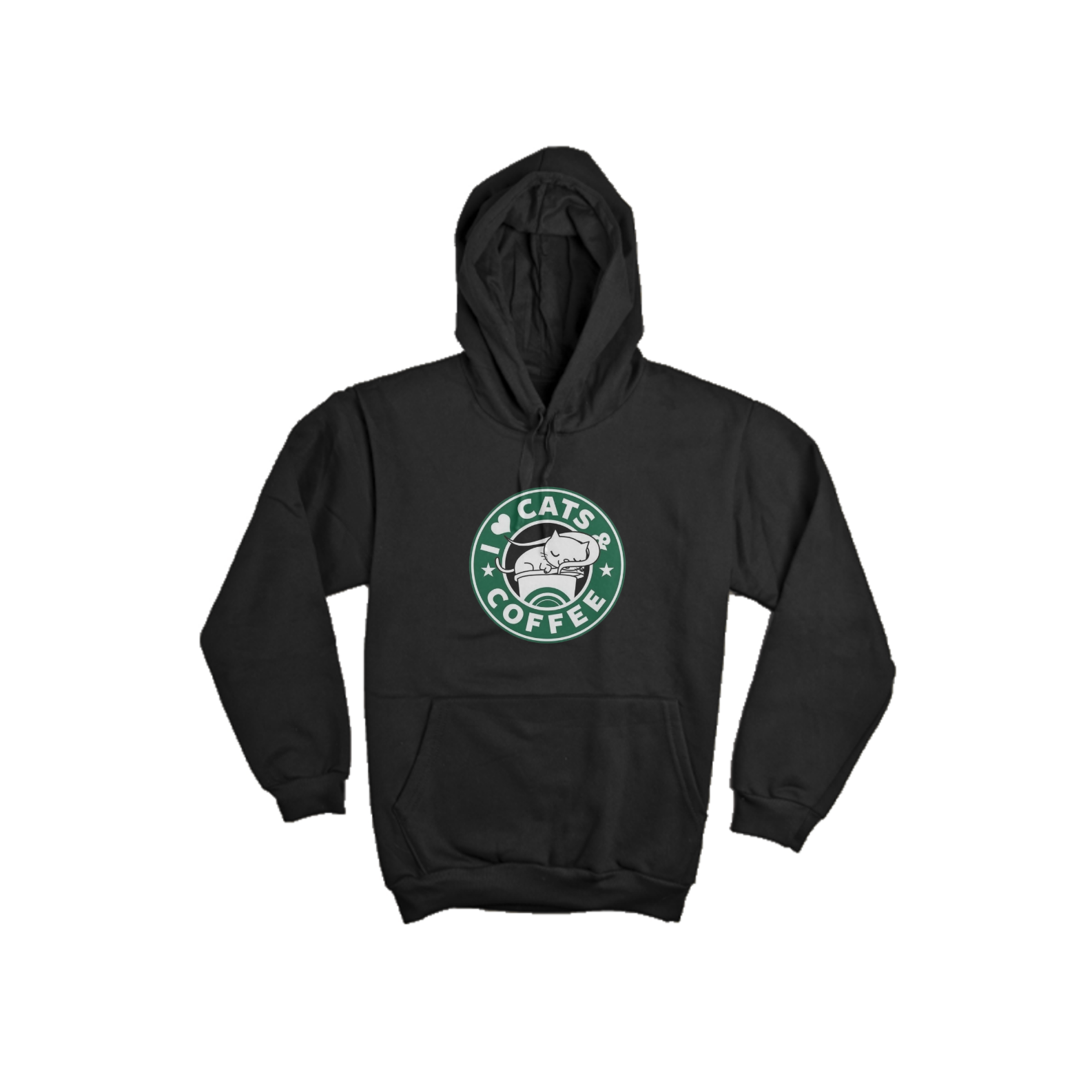 Nome do produto: Moletom Canguru Cats - I Love Cats & Coffee