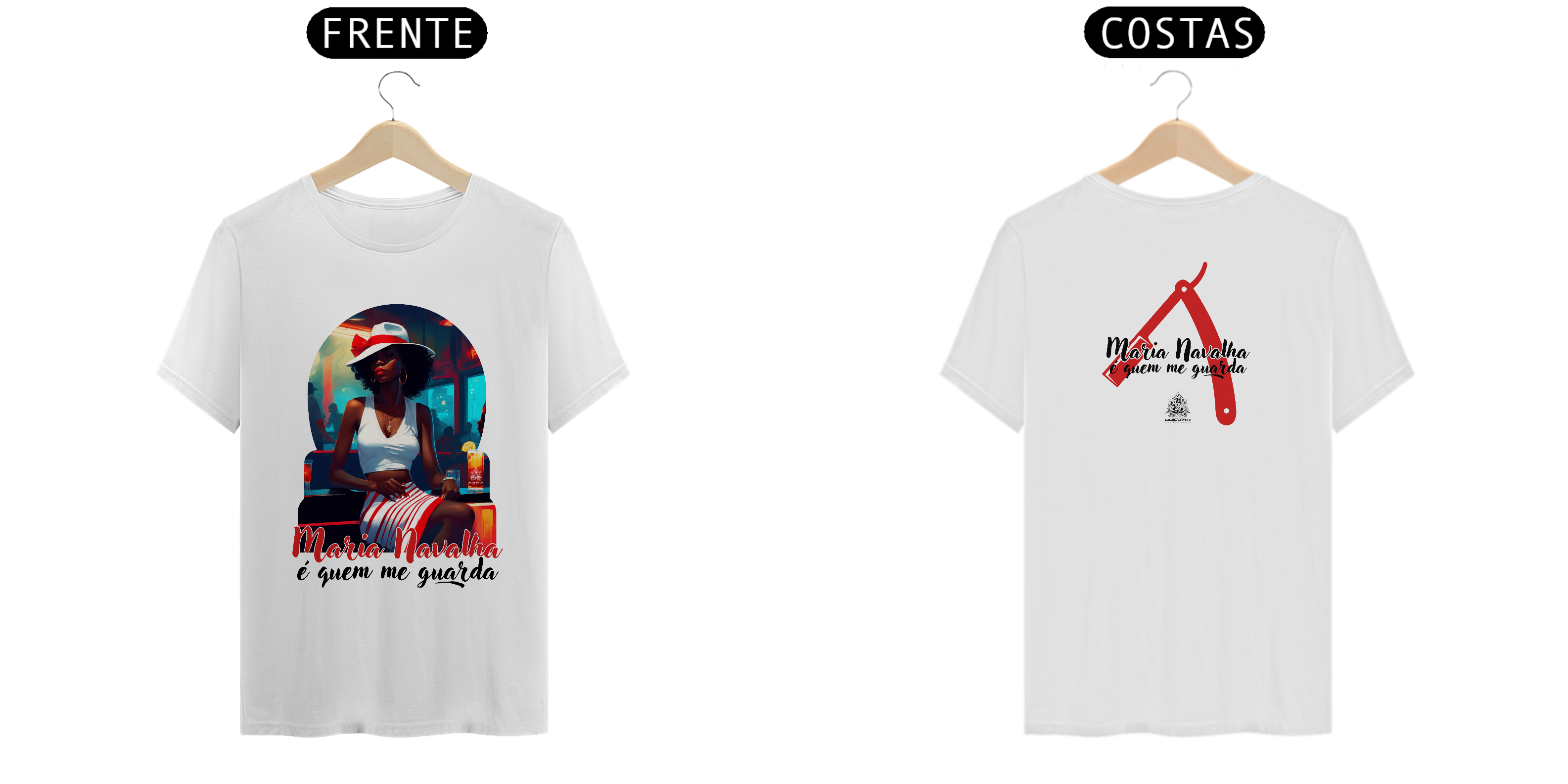 Nome do produto: Camiseta Maria Navalha - Modelo 1 (BRANCO)