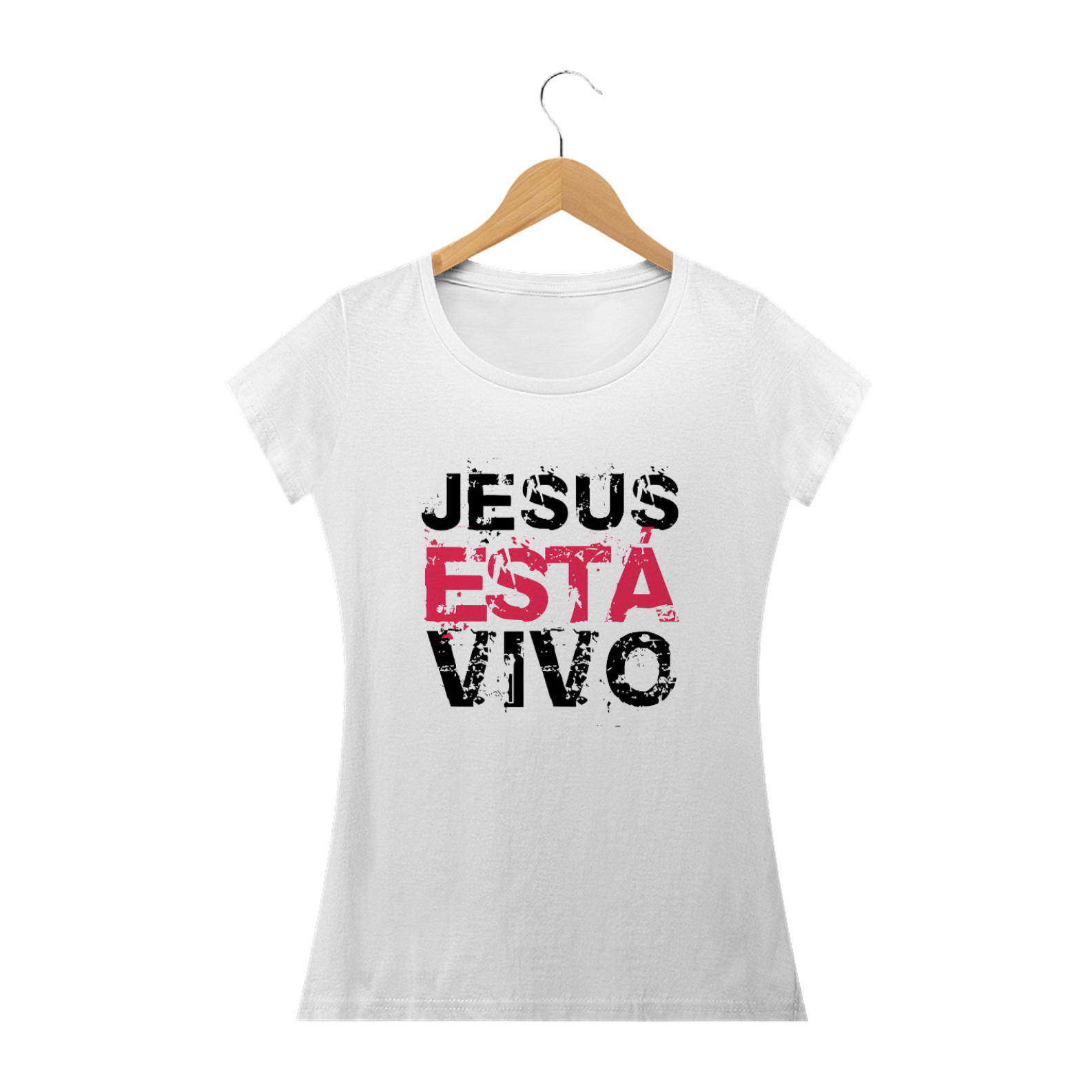 Nome do produto: CAMISA FEMININA JESUS ESTÁ VIVO