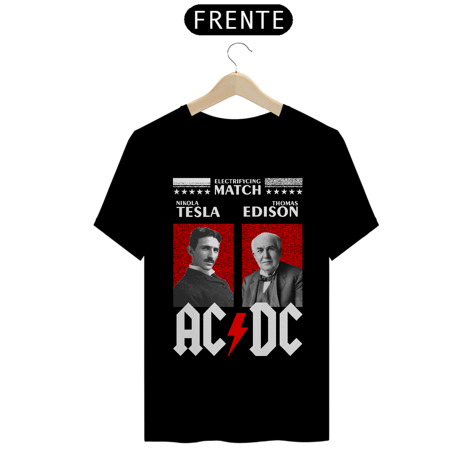 Nome do produto: Camiseta Tesla x Edison