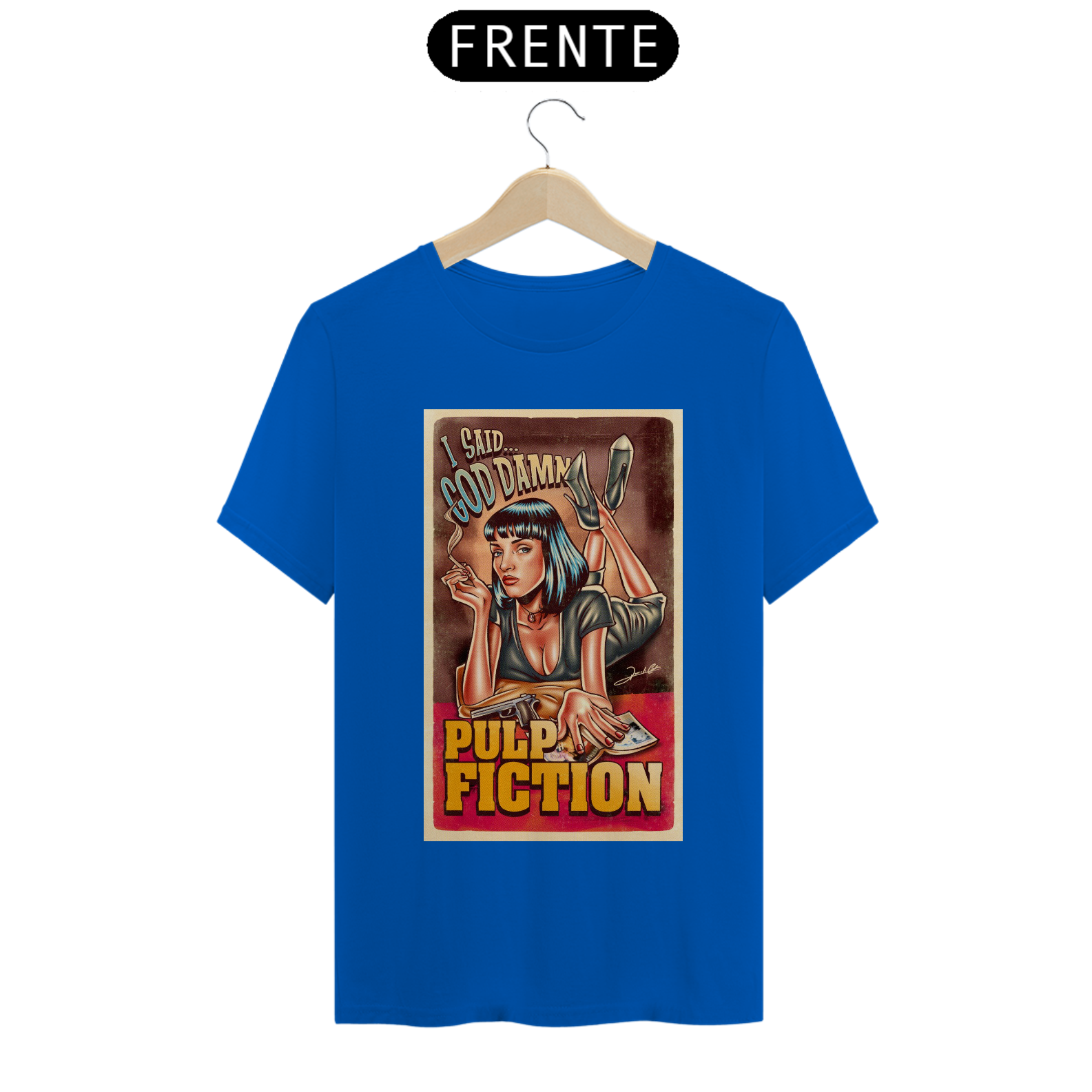 Nome do produto: T-SHIRT PULP FICTION CARTOON
