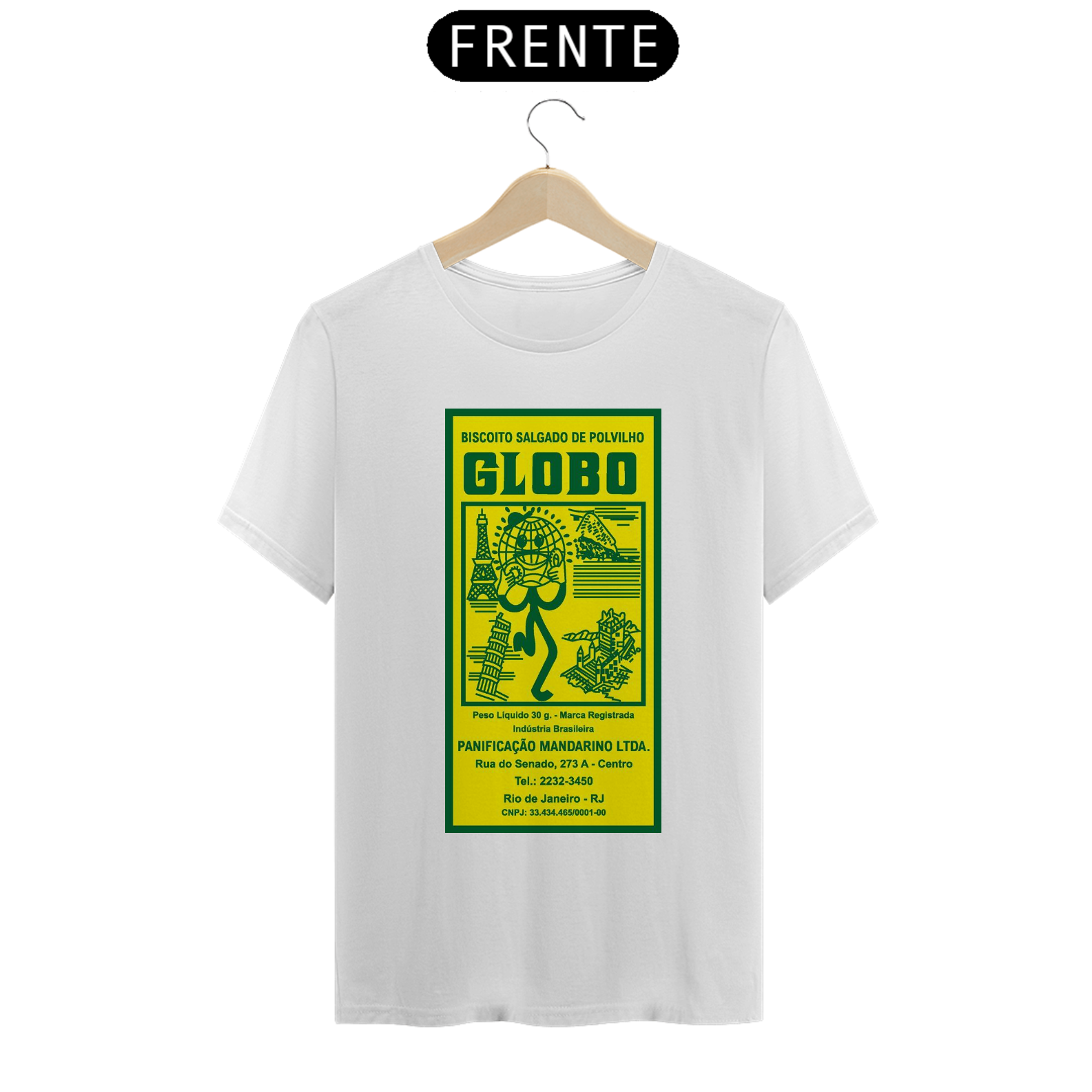 Nome do produto: T-SHIRT BISCOITO GLOBO RJ 80