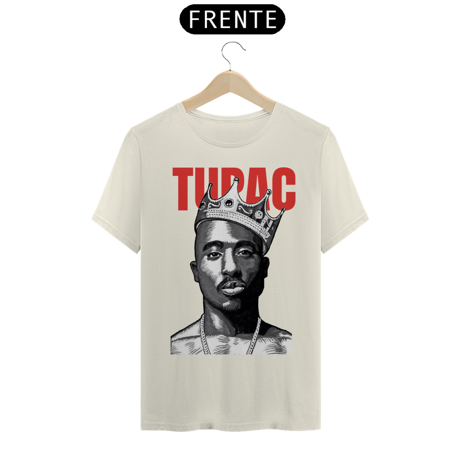 Nome do produto: T-SHIRT TUPAC COROA