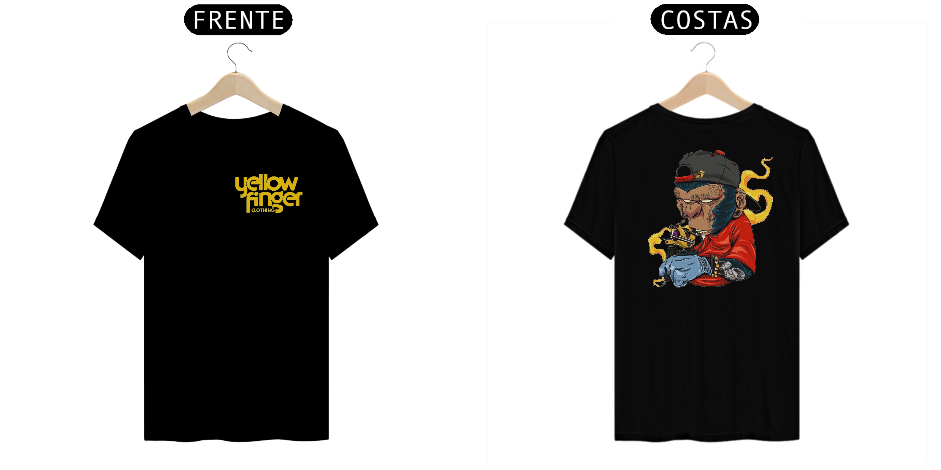 Nome do produto: T-SHIRT YELLOWFINGER MONKEY TATTOO