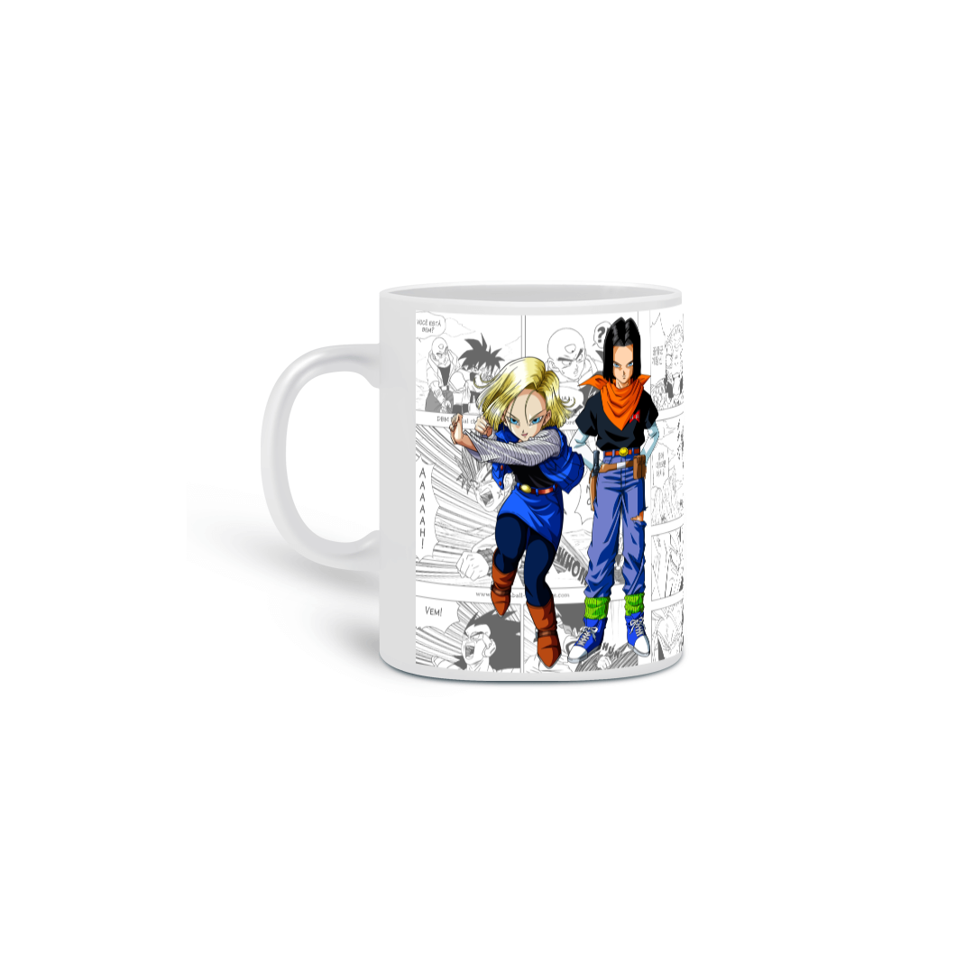 Nome do produto: caneca andróides 17 e 18 quadrinho