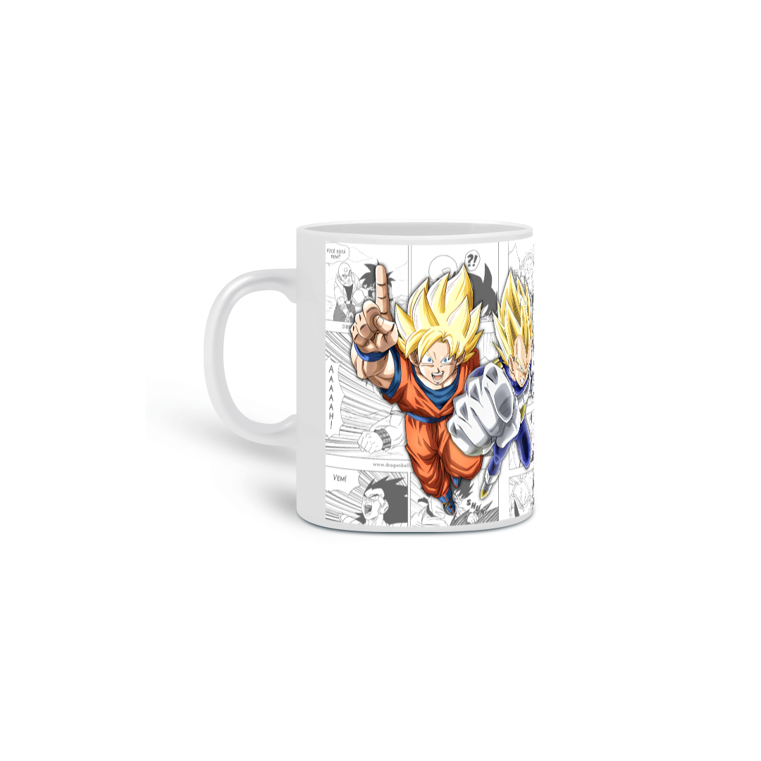 Nome do produto: caneca goku e vegeta ssj quadrinho