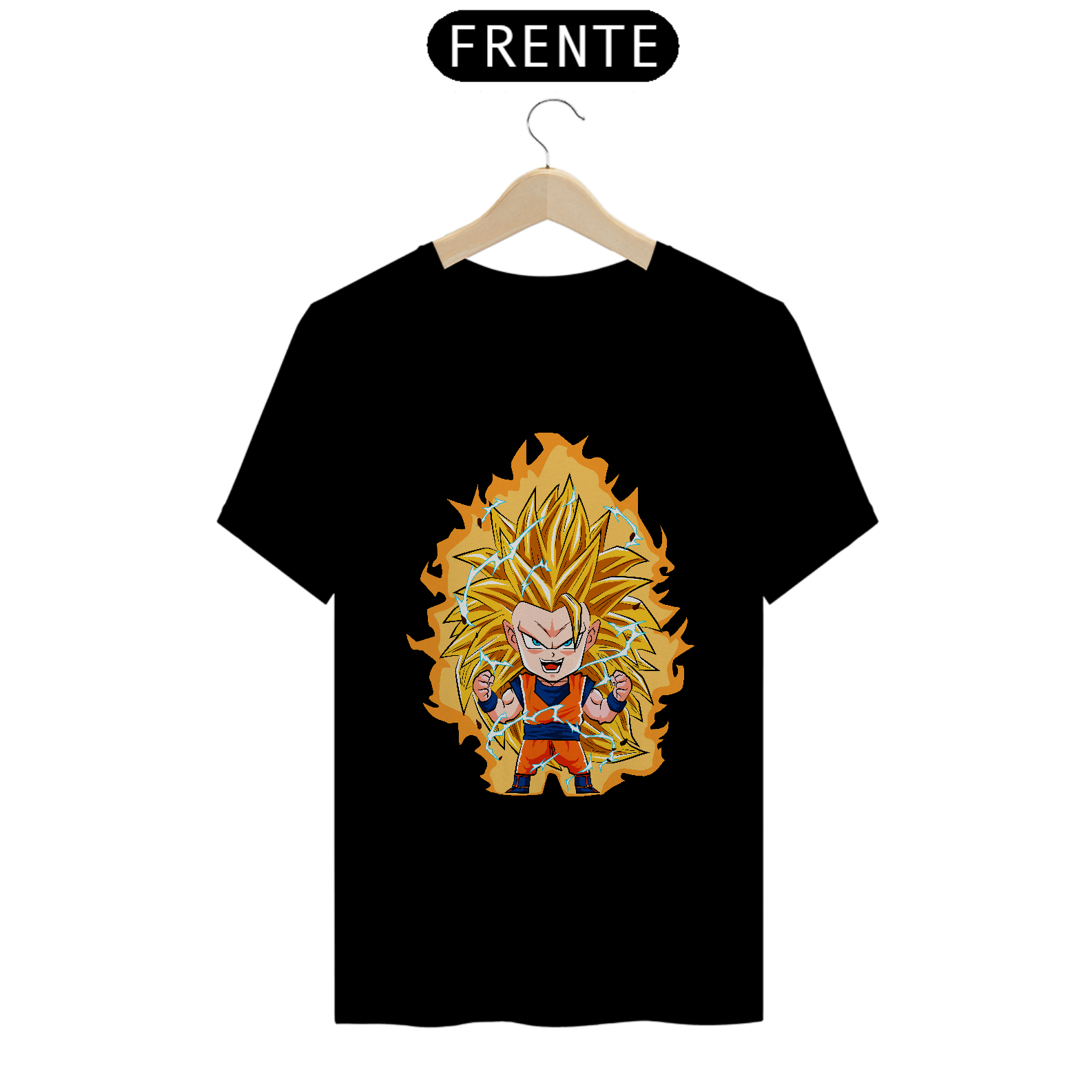 Nome do produto: camiseta t-shirt quality goku ss3 chibi