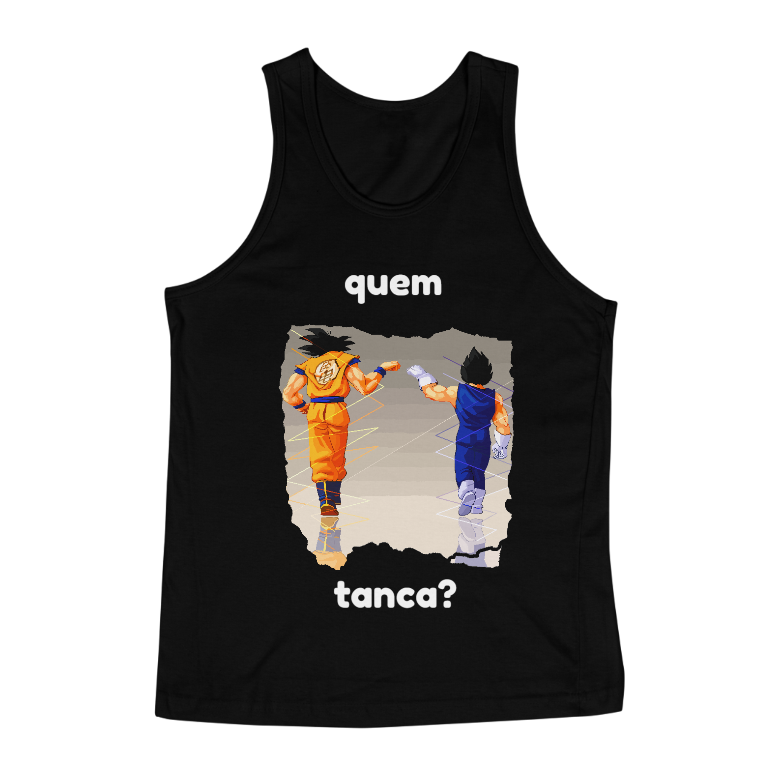 Nome do produto: regata masc goku e vegeta \'\'\' quem tanca? \'\'