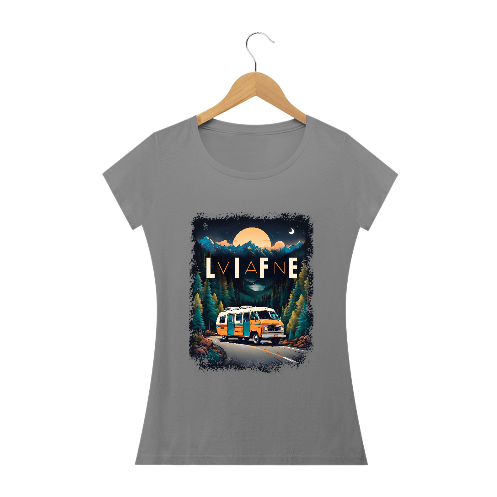 Nome do produto: Camiseta Van Life - Babylook Long (cores claras)