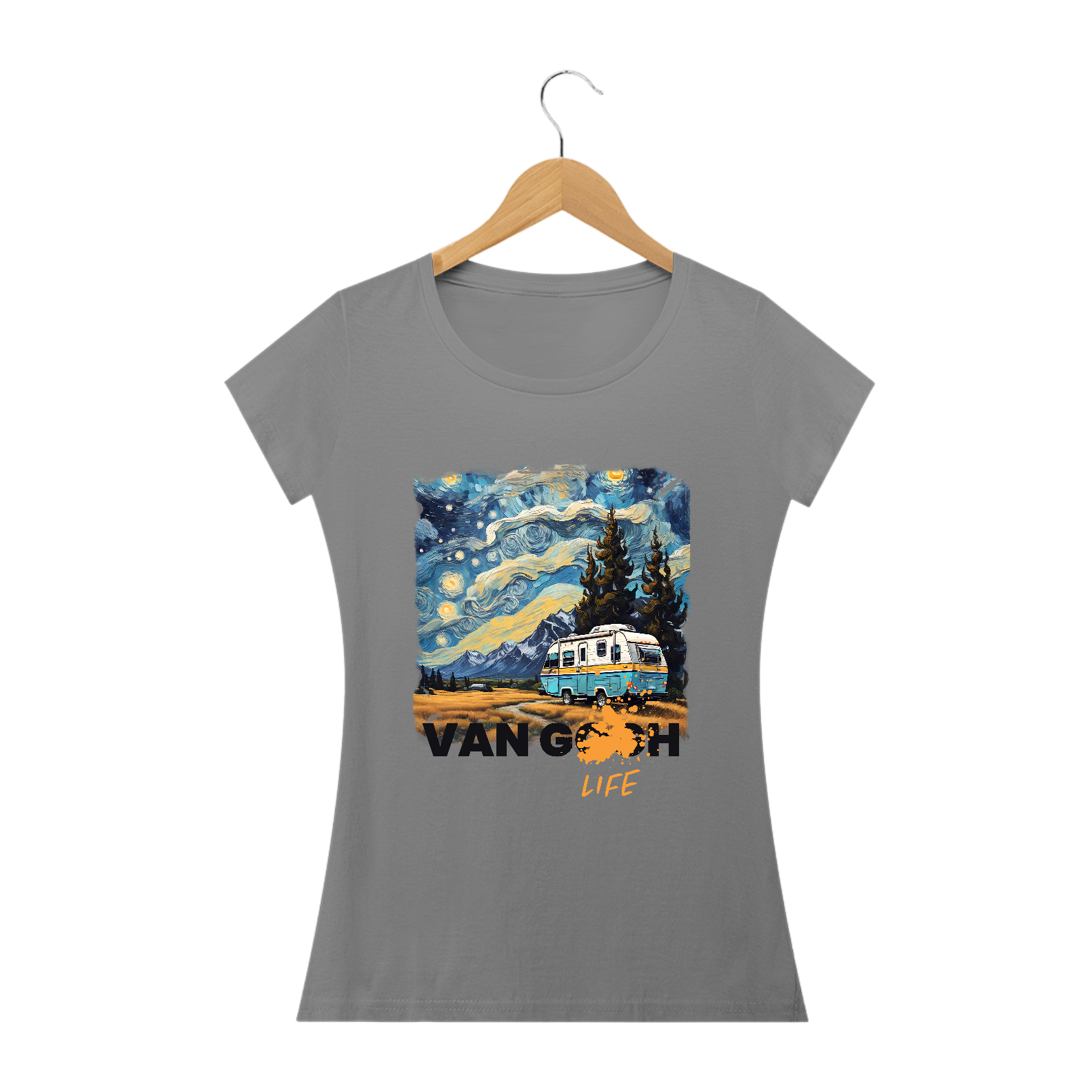Nome do produto: Camiseta Van Gogh - Babylook Long (cores claras)