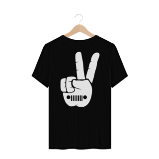 Camiseta Plus Size - Hand White Jeep