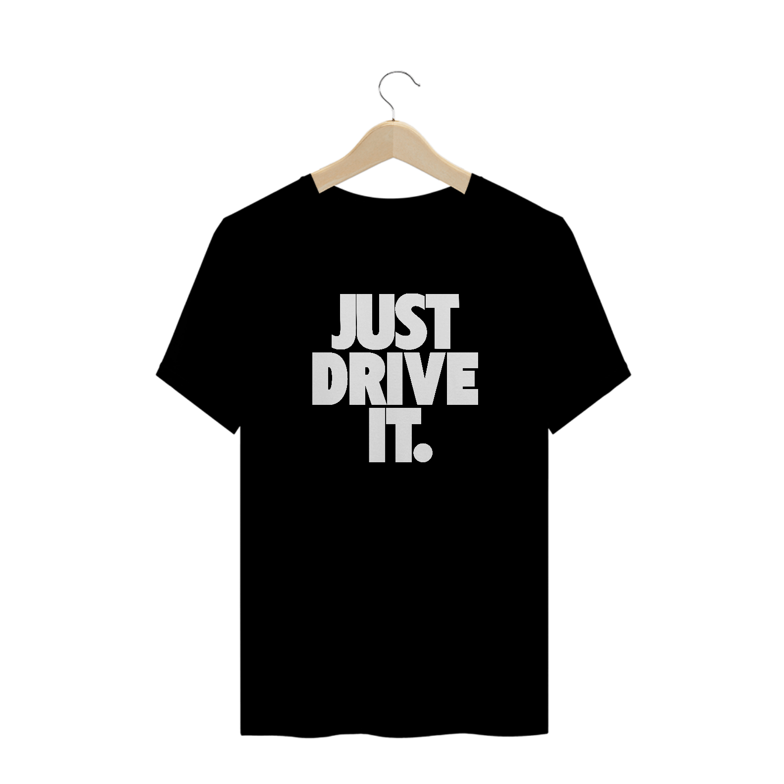 Camiseta Plus Size - JUST DRIVE IT - Branco