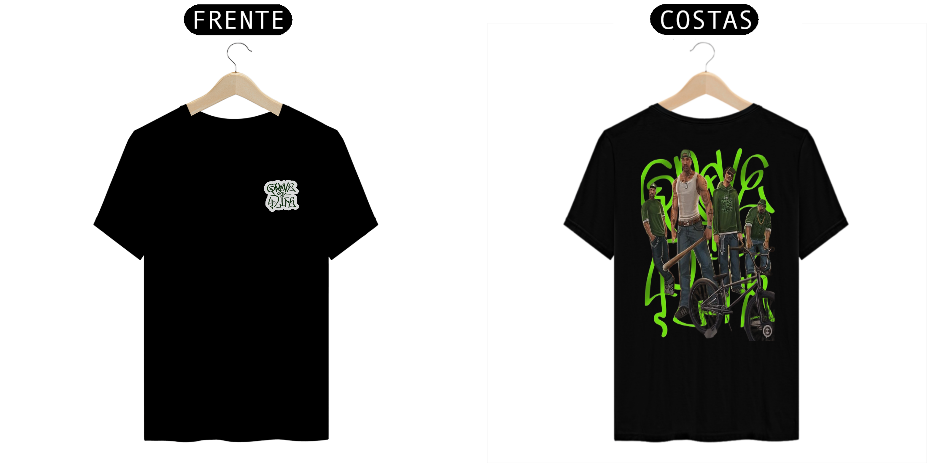 Nome do produto: Camiseta GTA San Andreas Grove Street 4-Life