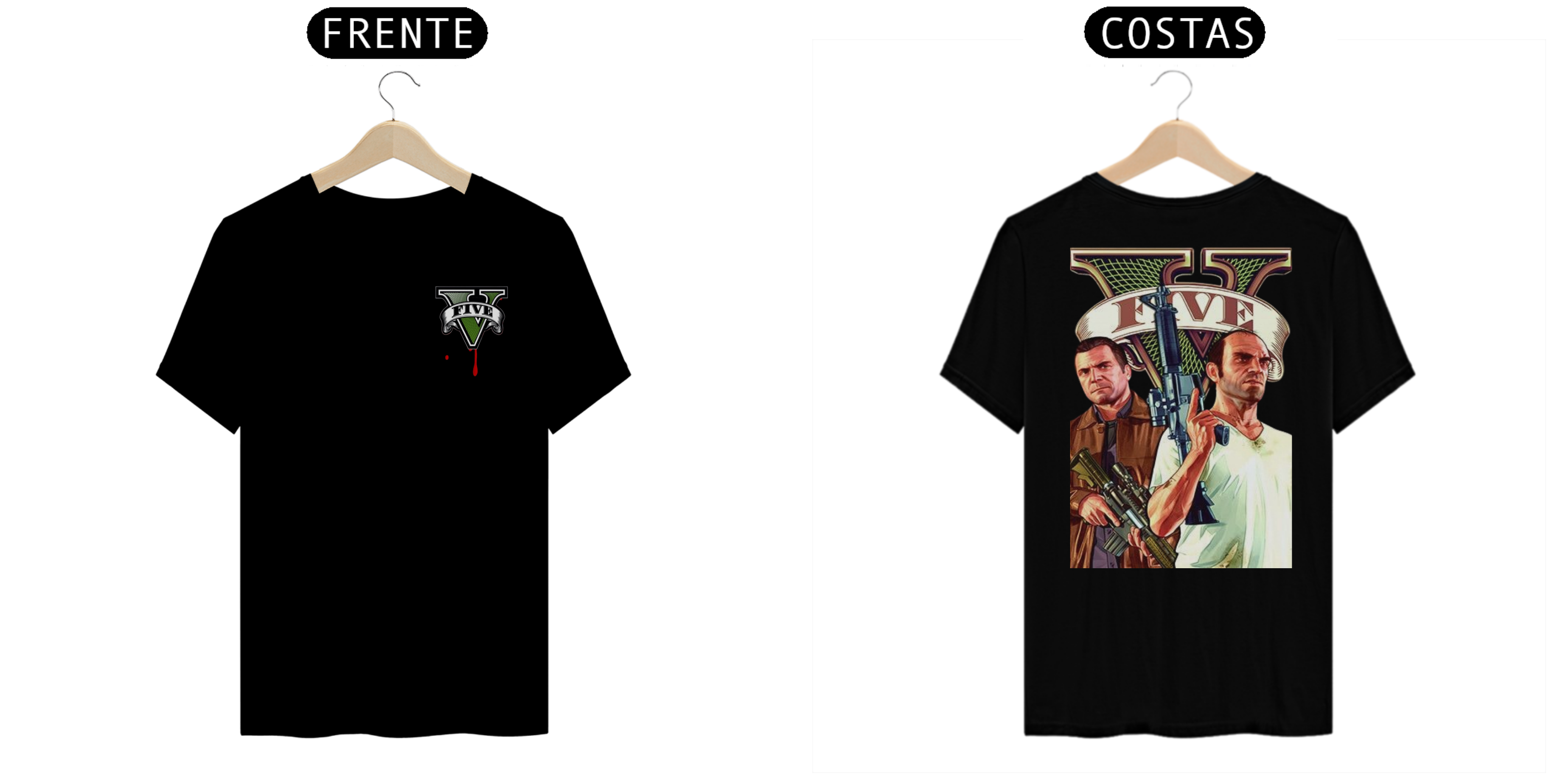 Nome do produto: Camiseta GTA V Trevor e Michael