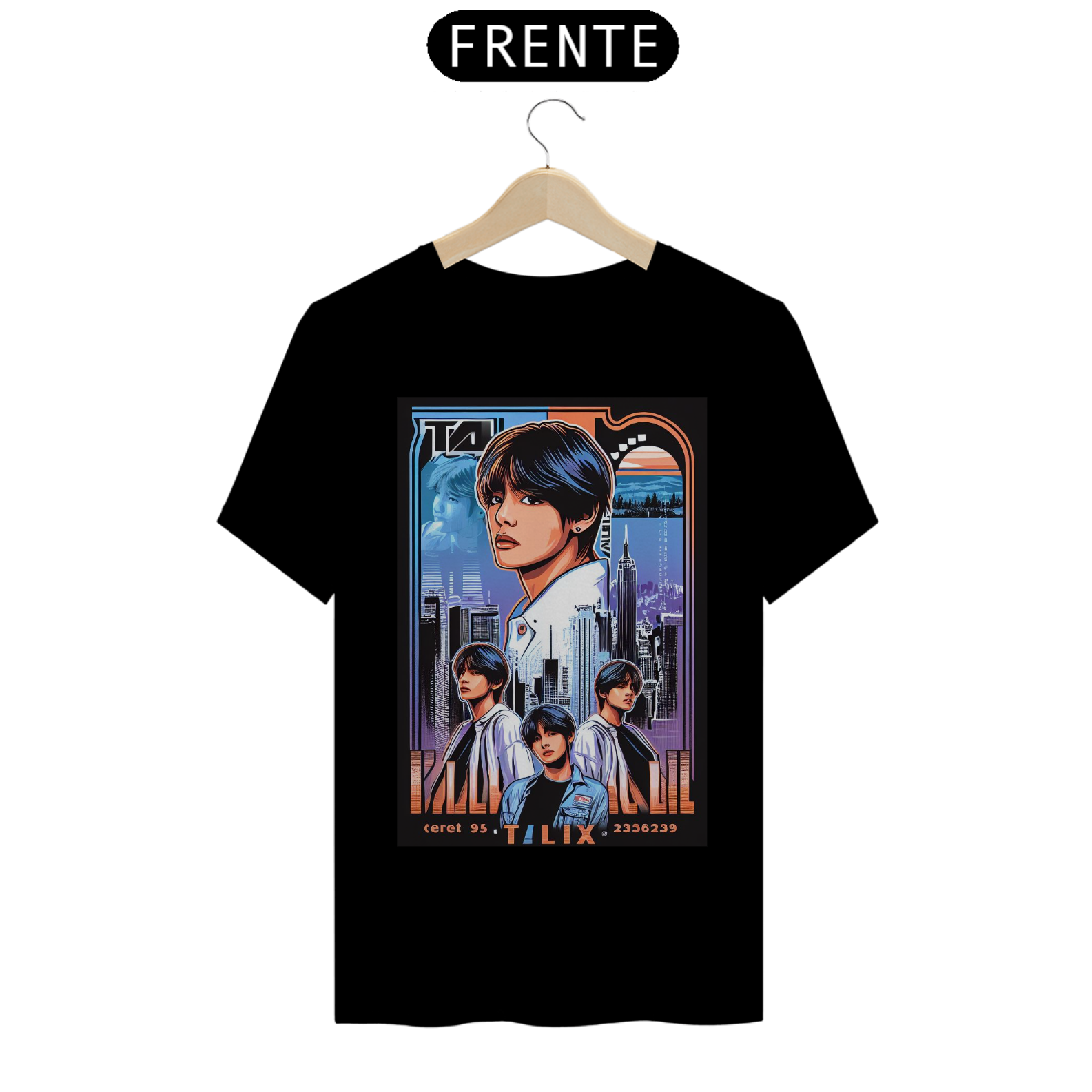 Nome do produto: Camisa com a estampa do cantor Kim Taehyung,BTS