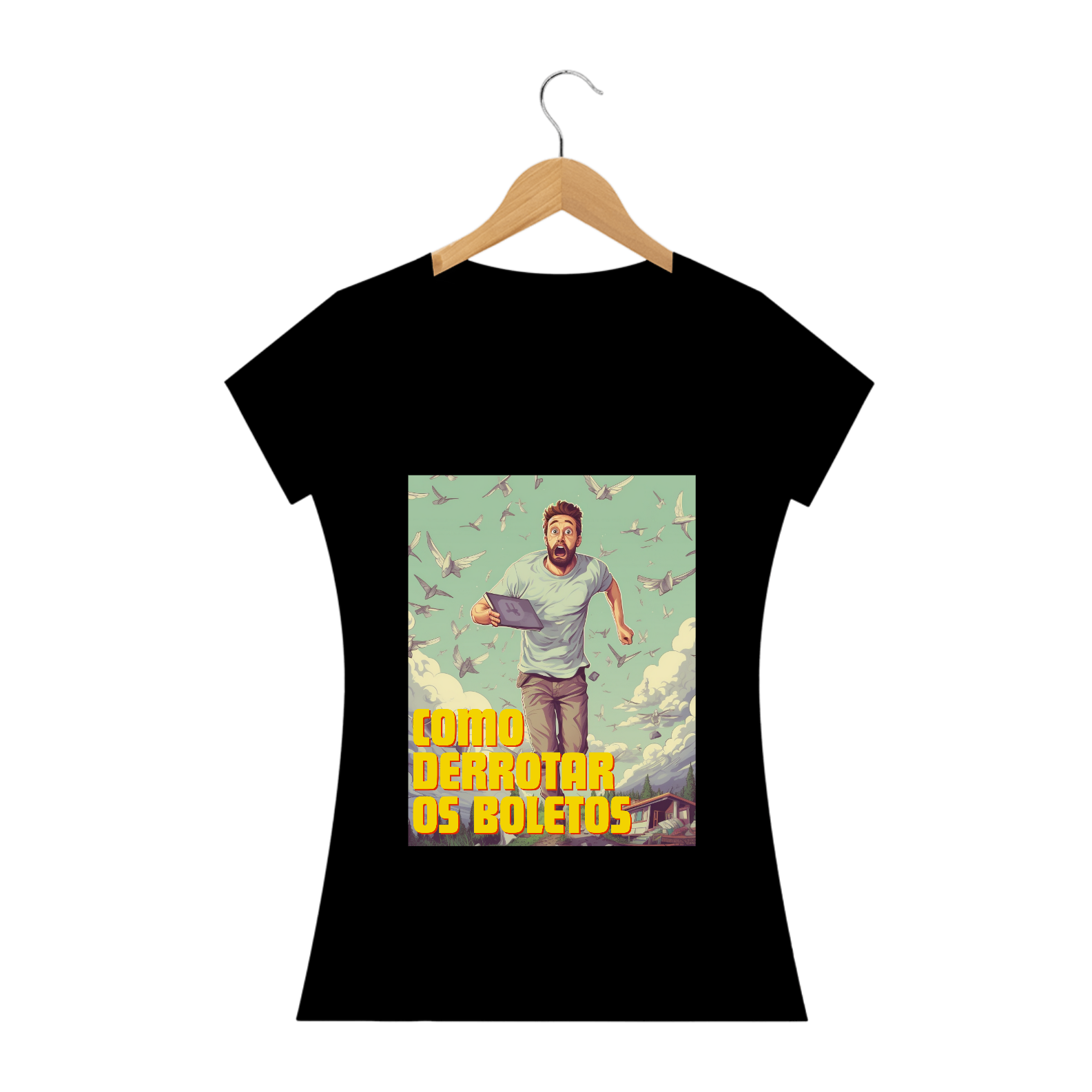 Nome do produto: Camisa Feminina Como Derrotar os Boletos