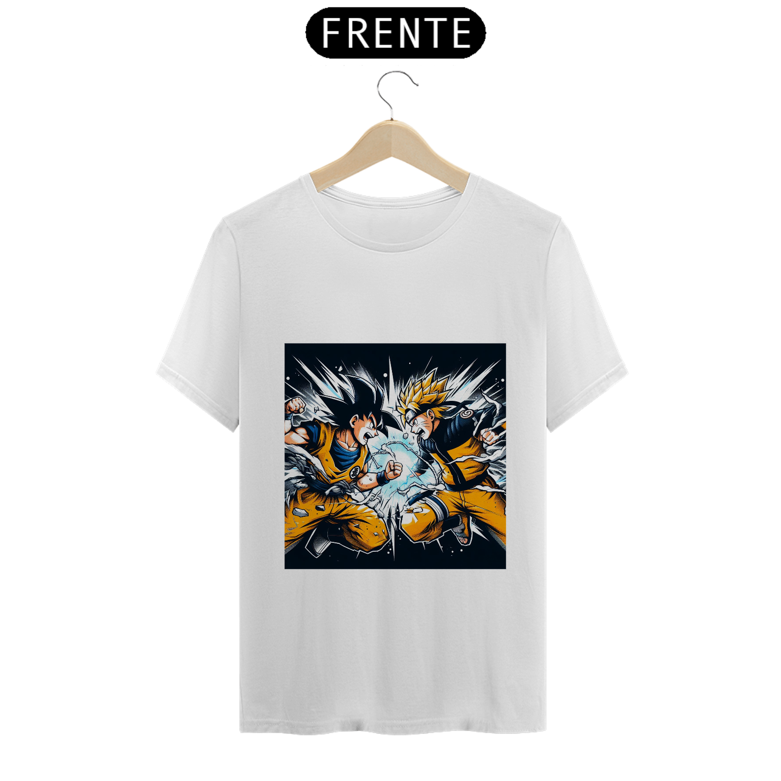 Nome do produto: T-shirt Goku vs Naruto - 0013