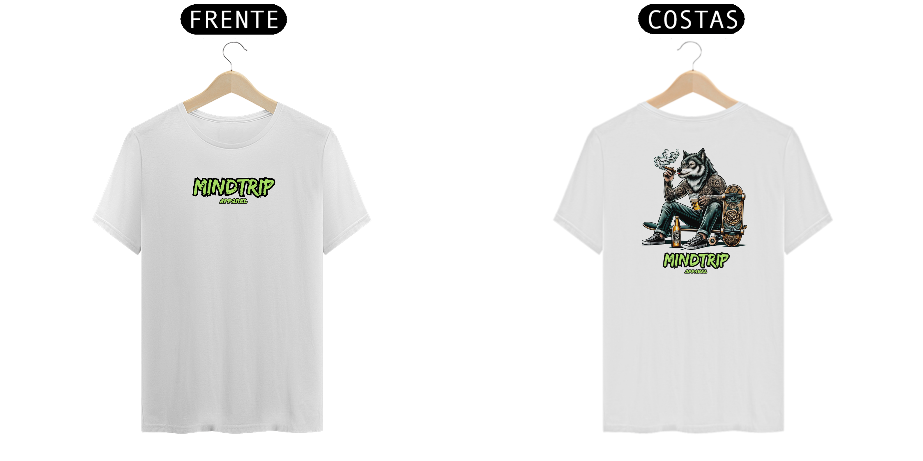 Nome do produto: Camiseta Lobo Skatista (Mindtrip Apparel)