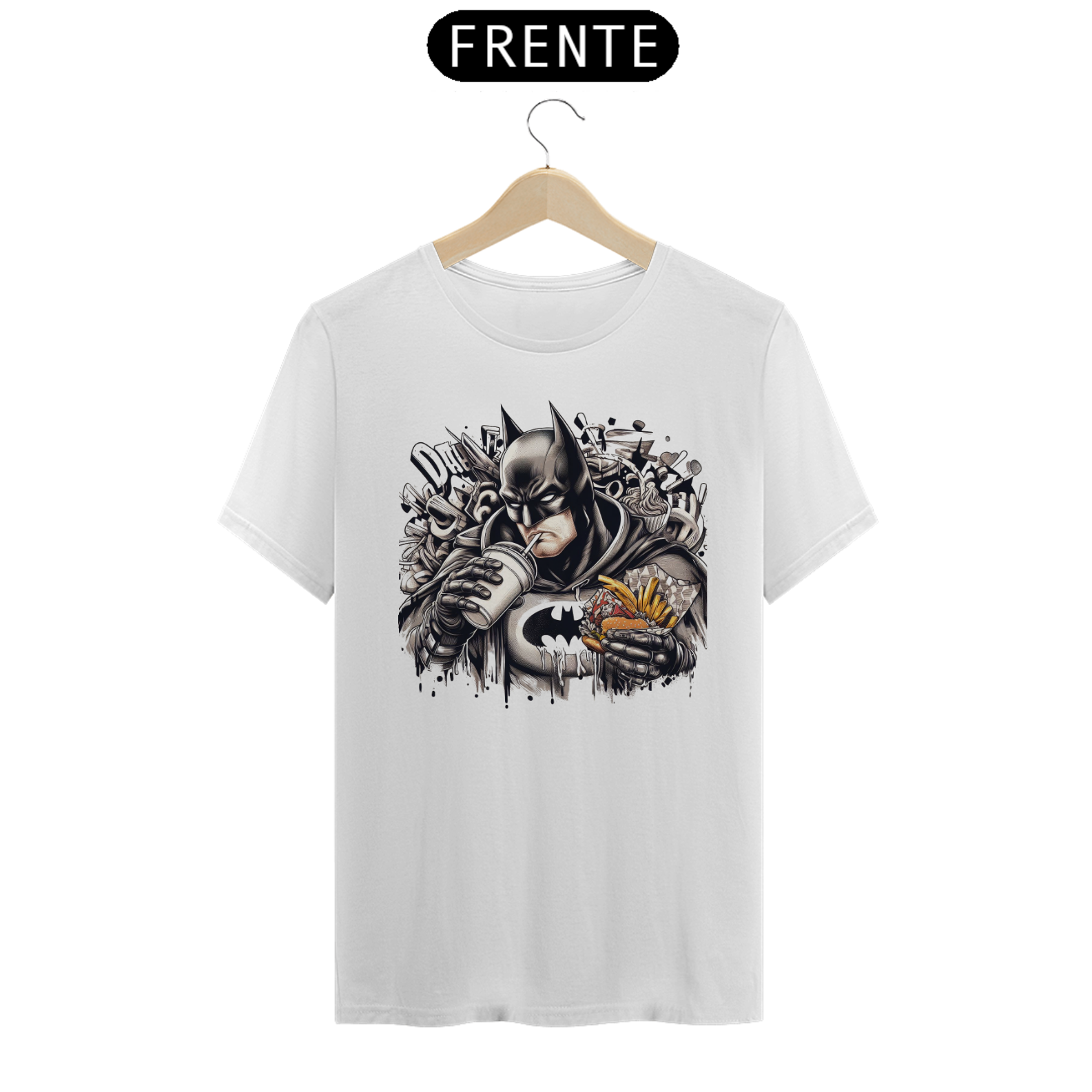 Nome do produto: Camiseta Batman Lanchando