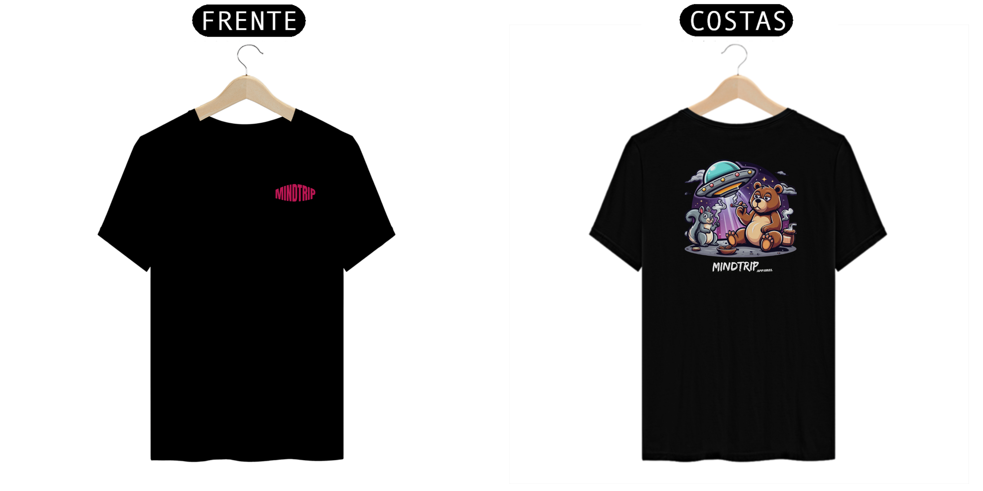 Nome do produto: Camiseta Urso e Esquilo Sendo Observados (MINDTRIP Apparel)