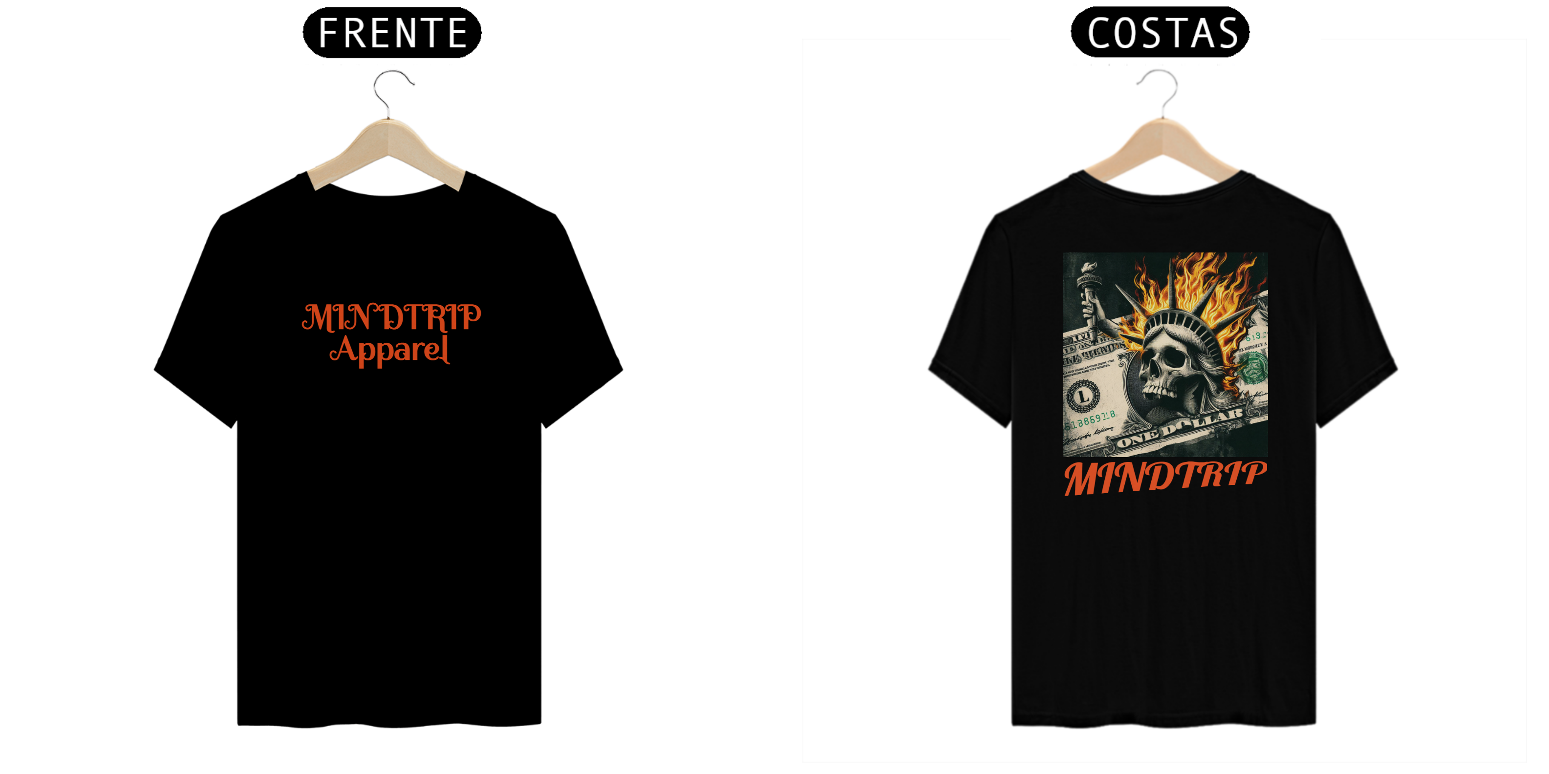 Nome do produto: Camiseta Nota de Dólar Pegando Fogo (Mindtrip Apparel)