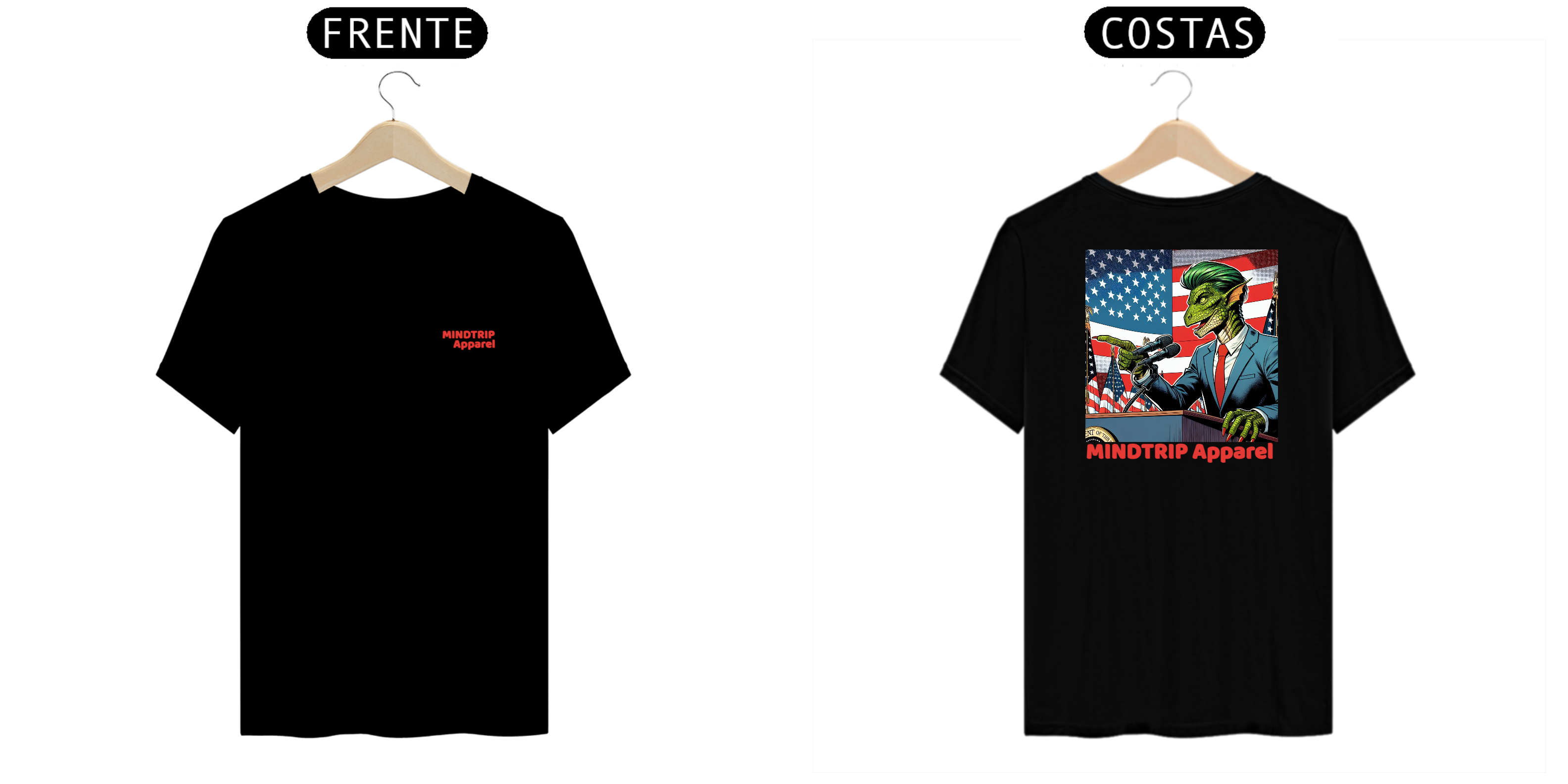 Nome do produto: Camiseta Presidente Reptiliano (Mindtrip Apparel)