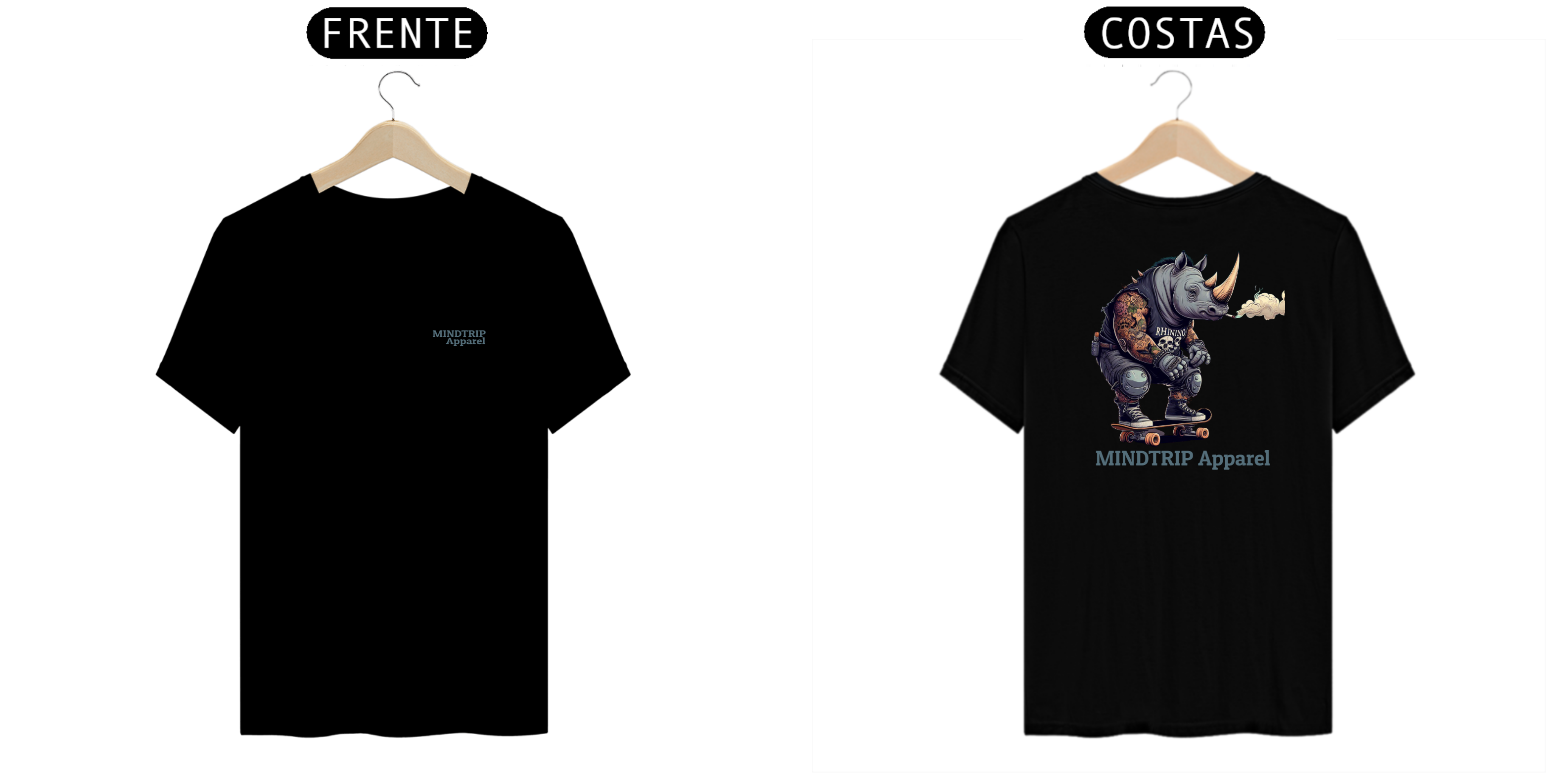 Nome do produto: Camiseta Rinoceronte Andando de Skate (Mindtrip Apparel)
