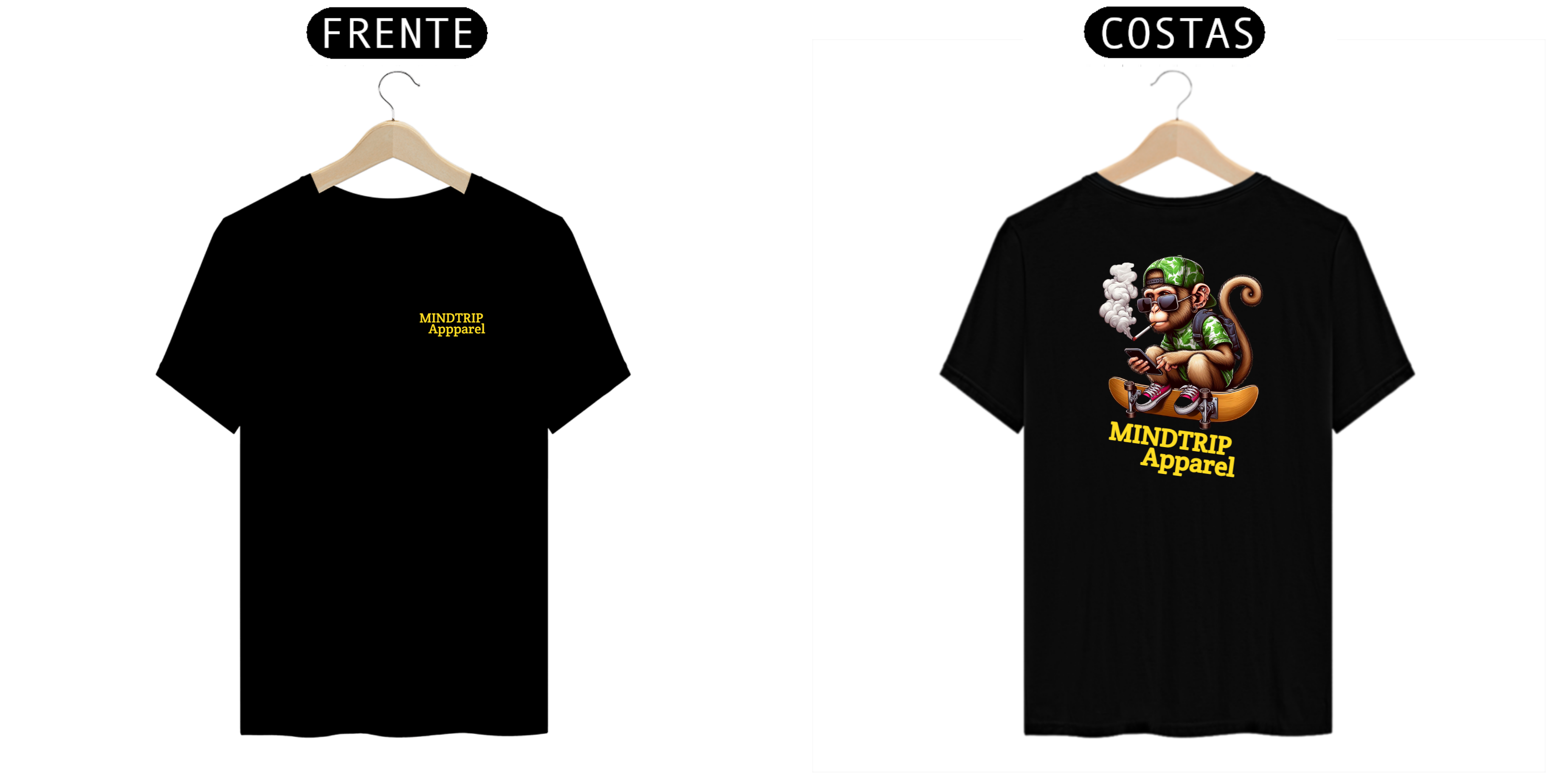 Nome do produto: Camiseta Macaco Skatista (Mindtrip Apparel)