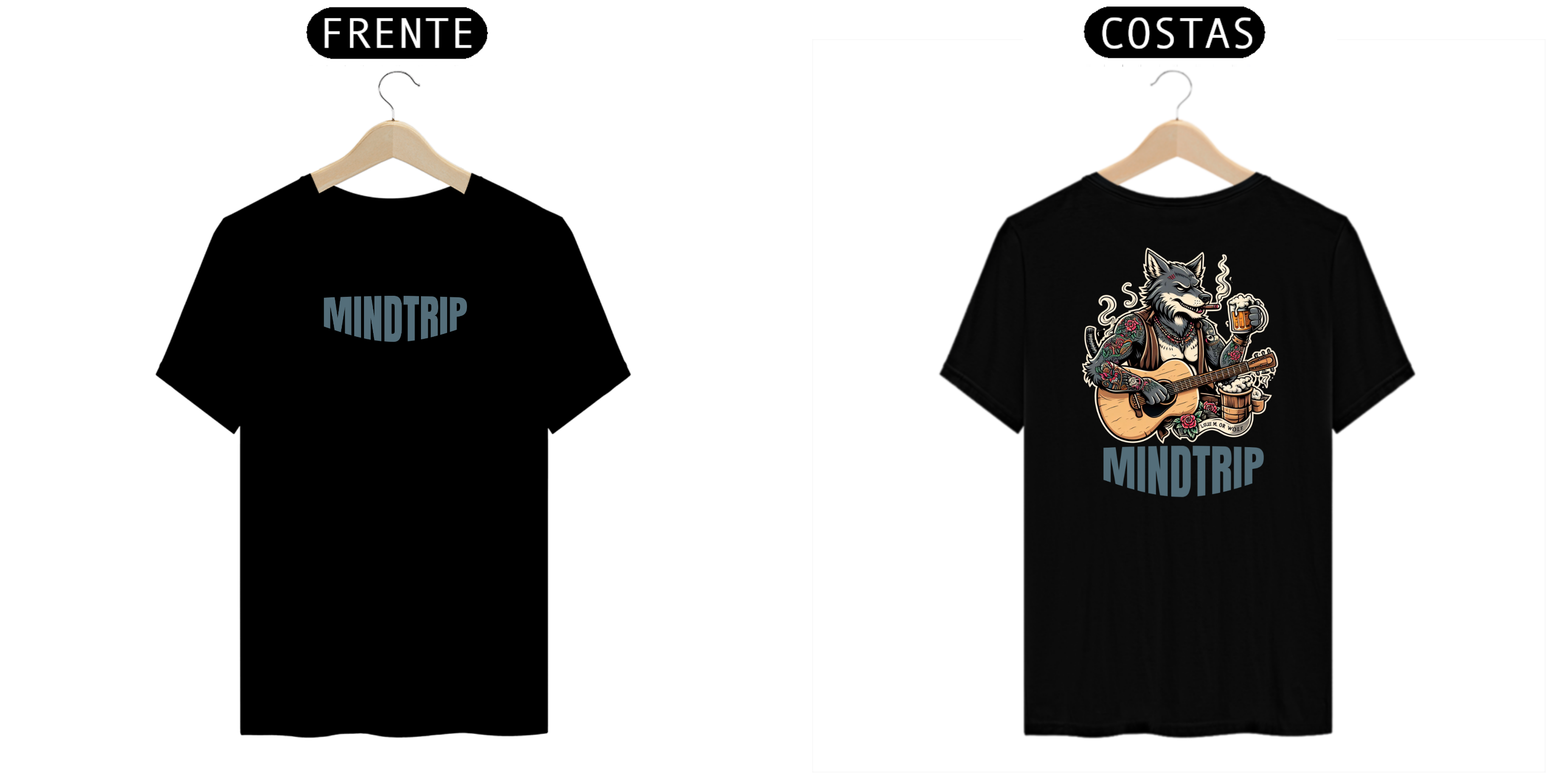 Nome do produto: Camiseta Lobo Músico (Mindtrip Apparel)